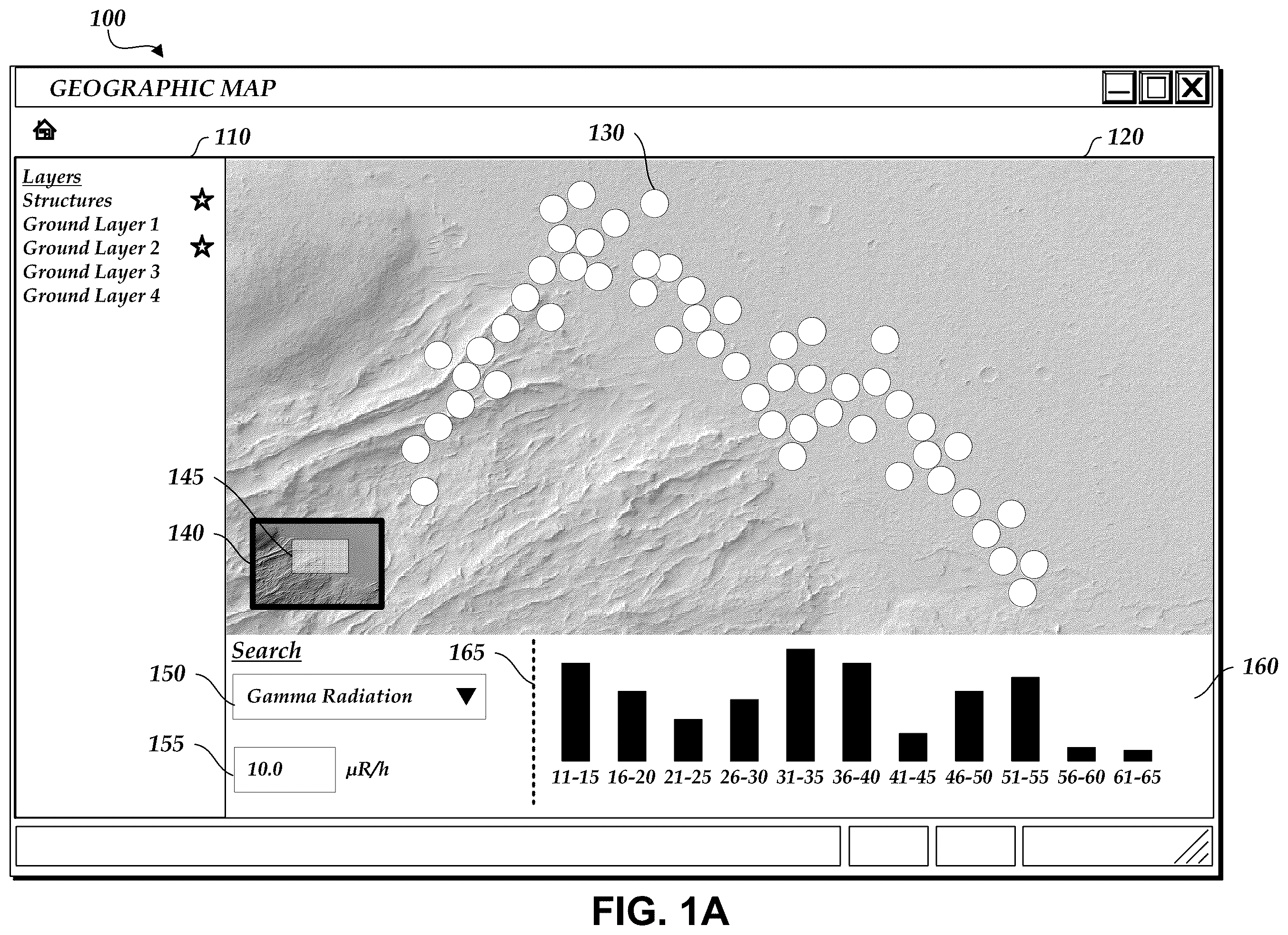 Patent US12147657 — Interactive user interfaces for location-based data analysis — Figure 1