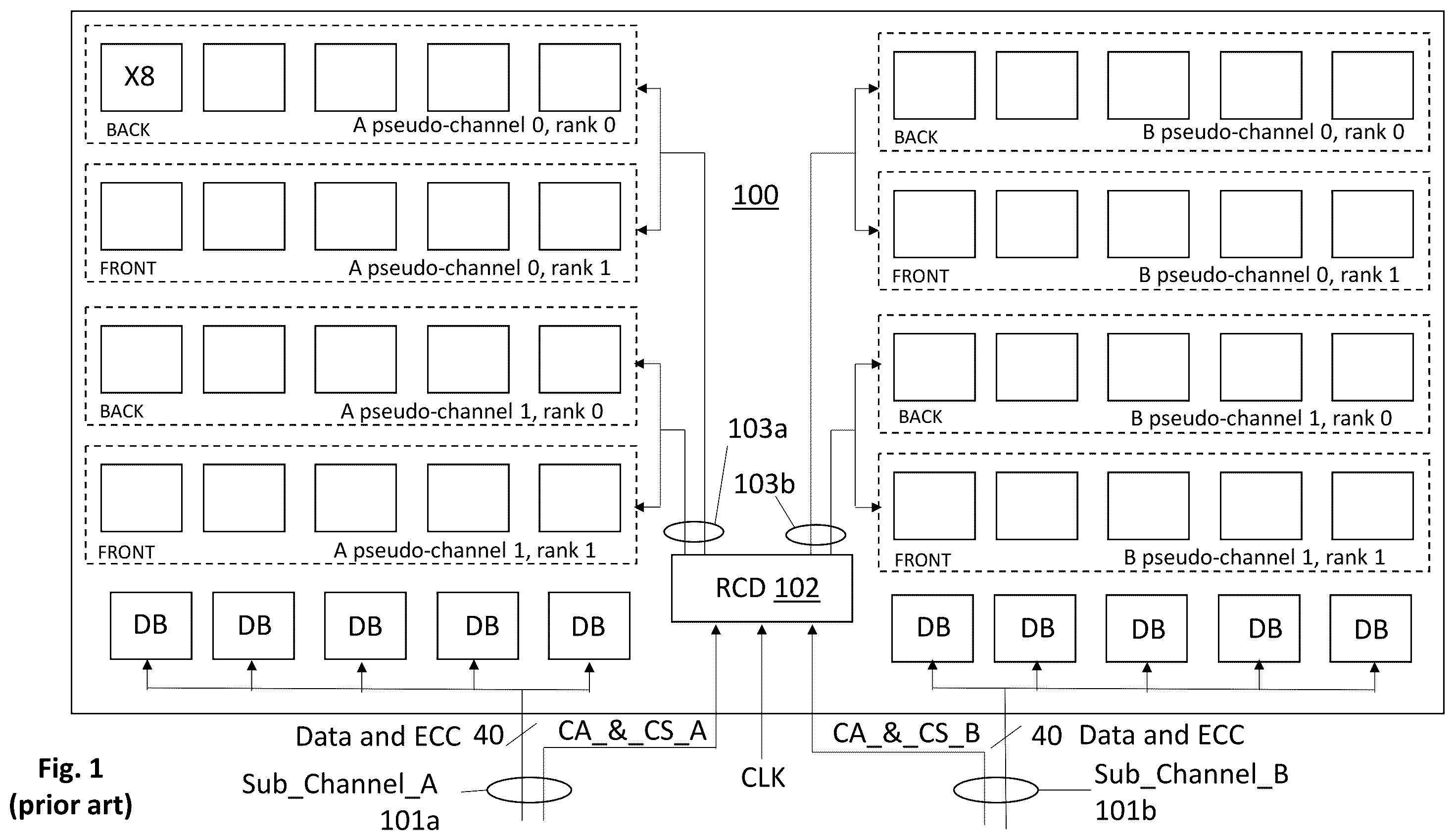 Patent US12147698 — High performance memory module with reduced loading — Figure 1