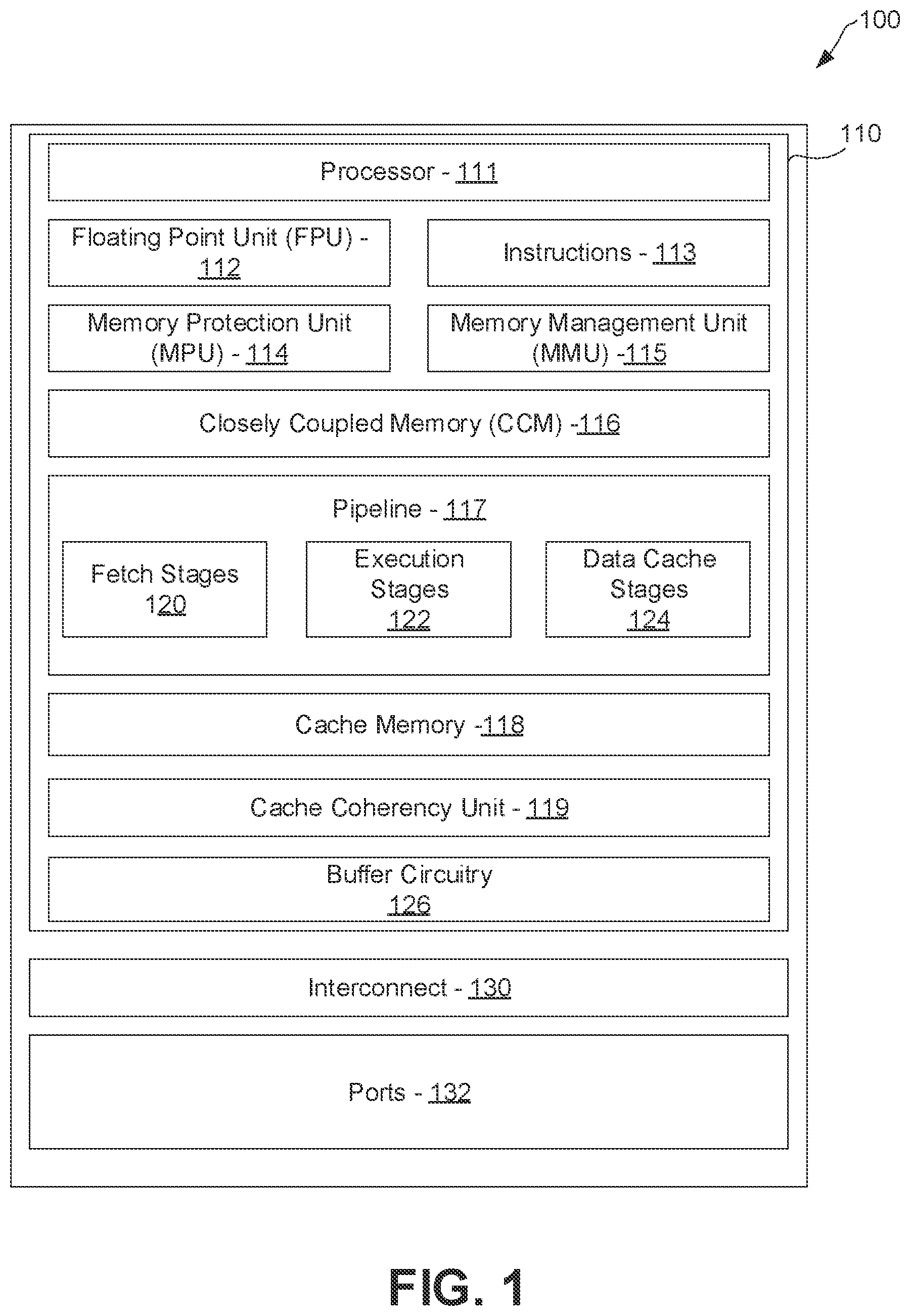 Patent US12147707 — Buffer circuitry for store to load forwarding — Figure 1