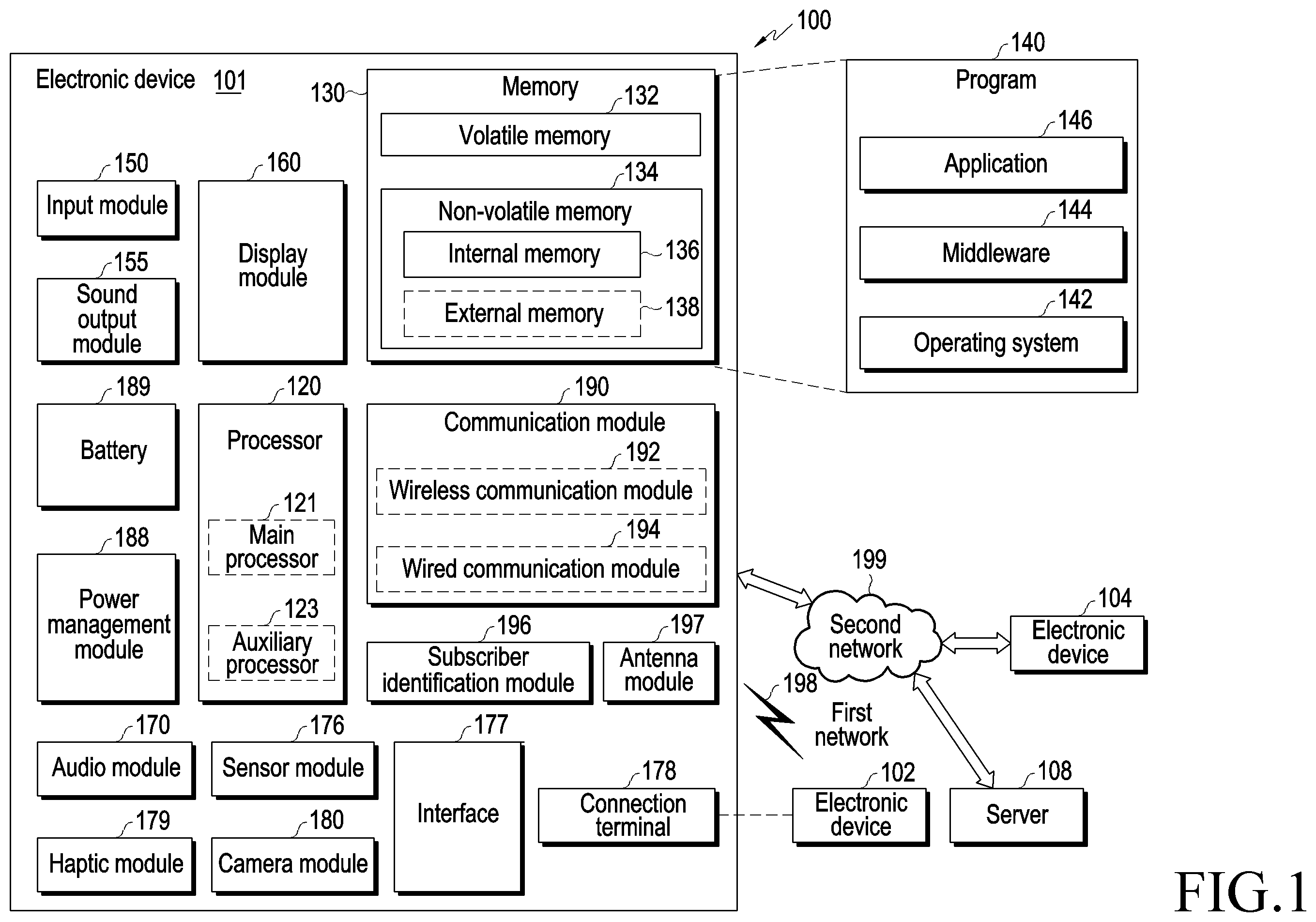 Patent US12147726 — Electronic device displaying widget and method for controlling the same — Figure 1
