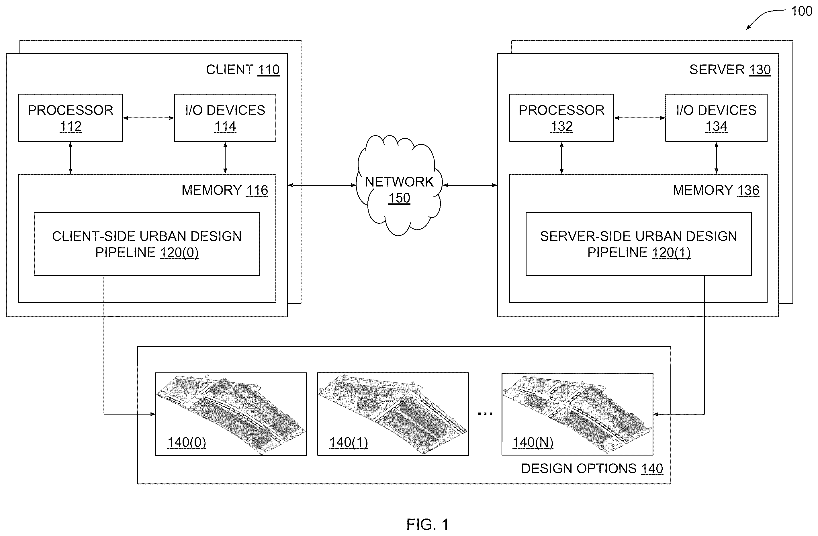Patent US12147737 — Generative design pipeline for urban and neighborhood planning — Figure 1