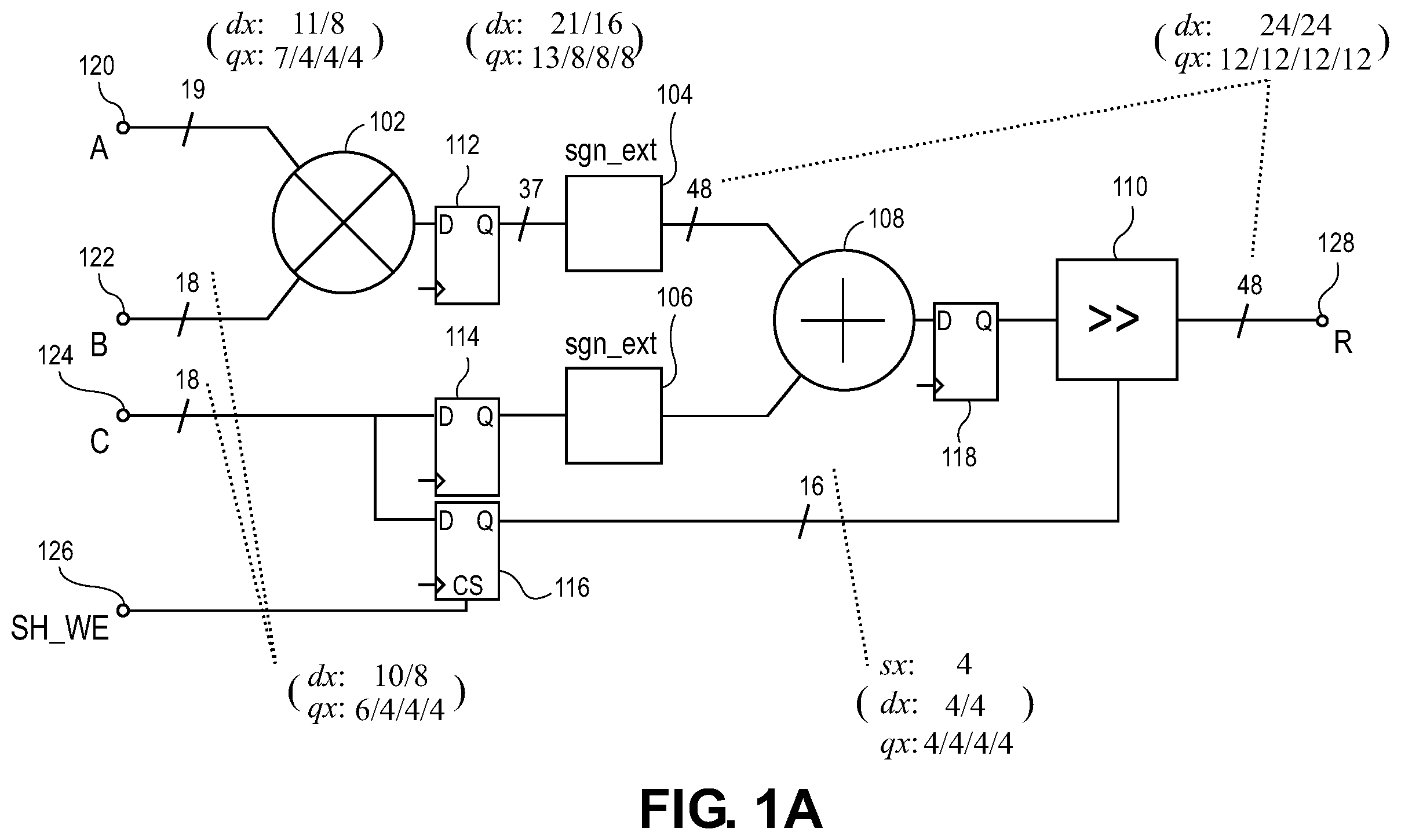 Patent US12147782 — Peripheral tooldual/quad-fracturable digital signal processing block for programmable gate architectures — Figure 1