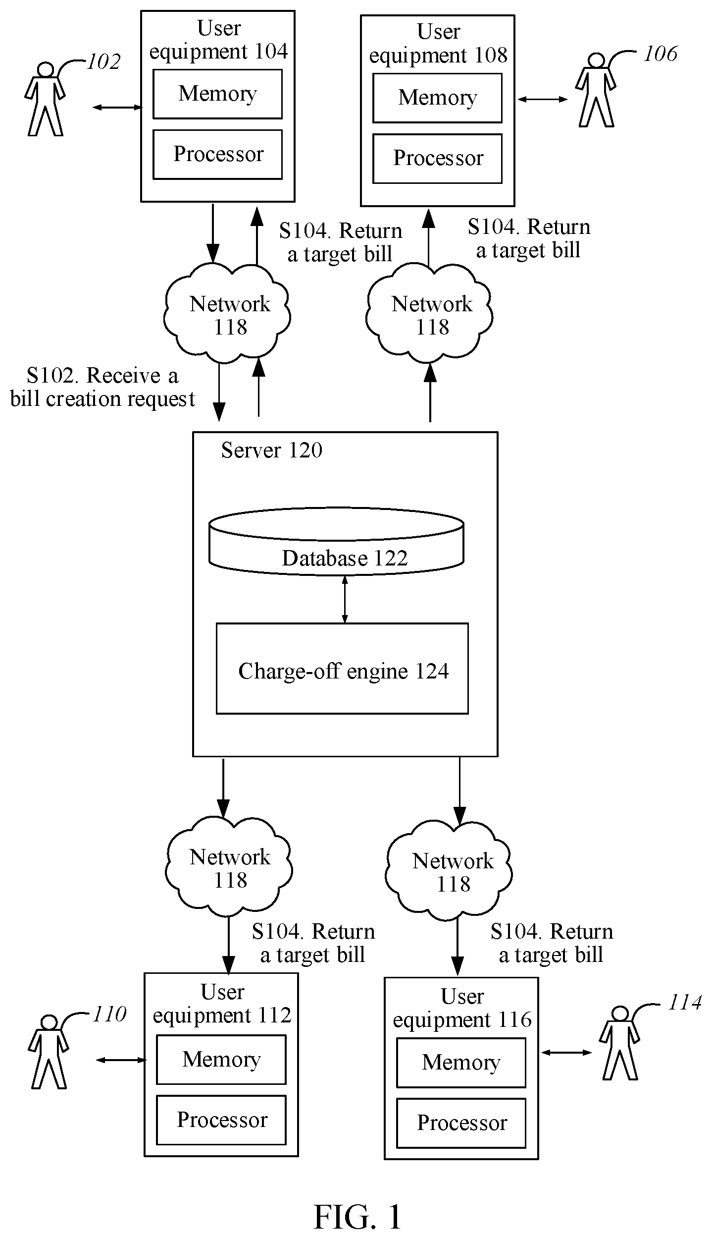 Patent US12147954 — Message exchange method and apparatus, storage medium, and electronic device — Figure 1