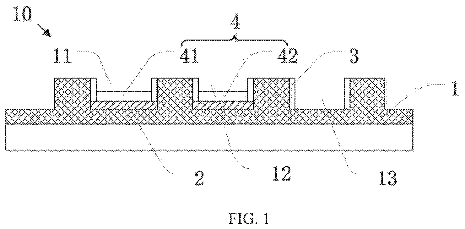 Patent US12155016 — Flexible color filter and manufacturing method thereof, full-color micro light-emitting diode device — Figure 1