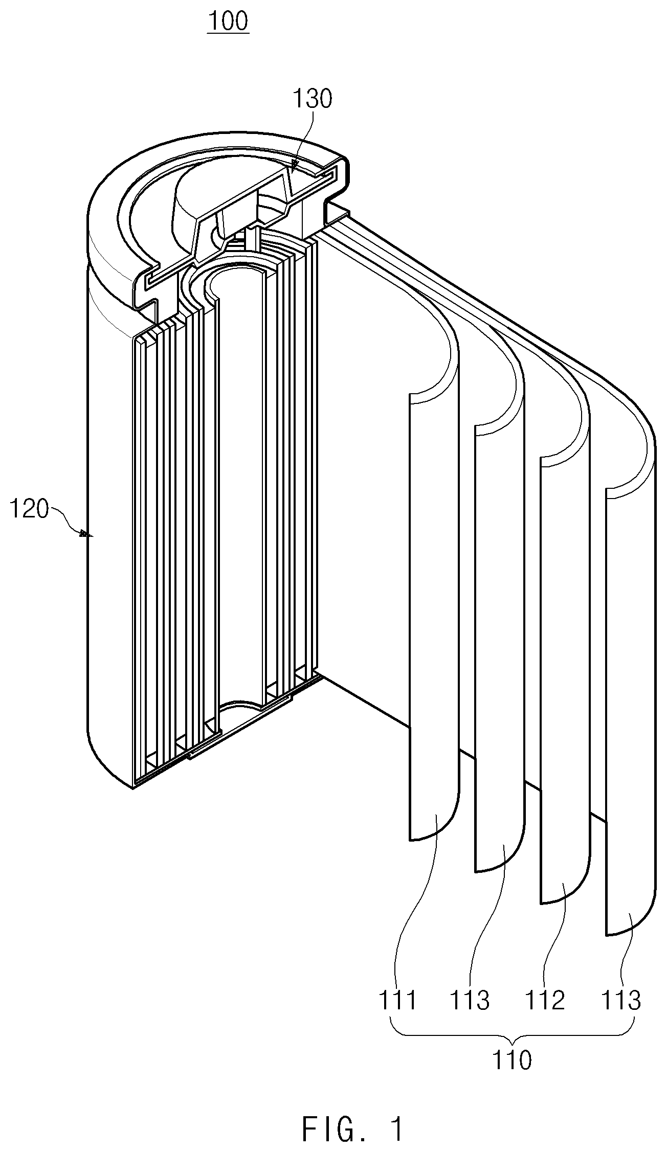 Patent US12155059 Figure 1 – Secondary battery and method for manufacturing the same