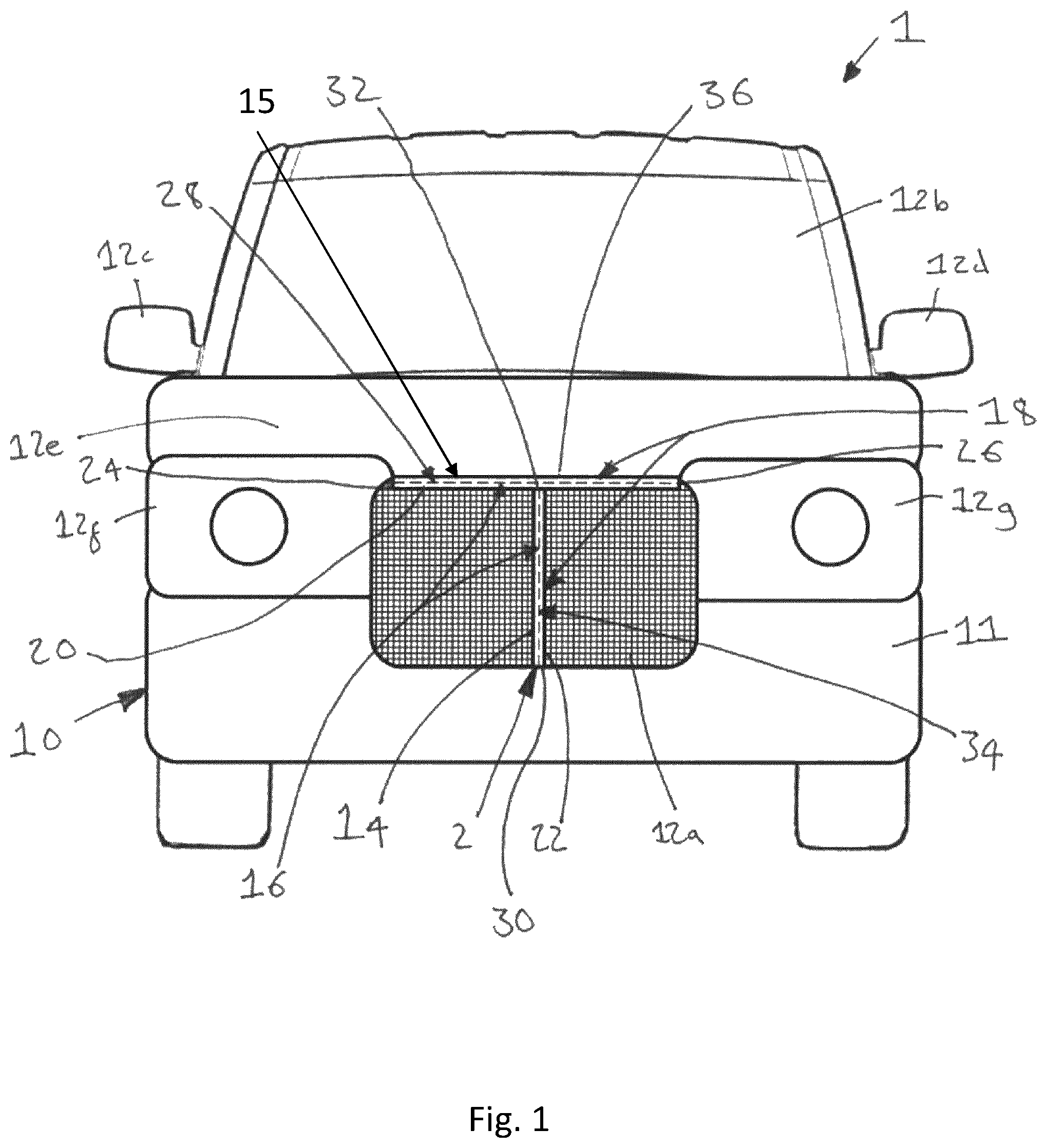 Patent US12155116 — Wave guide for an array antenna — Figure 1