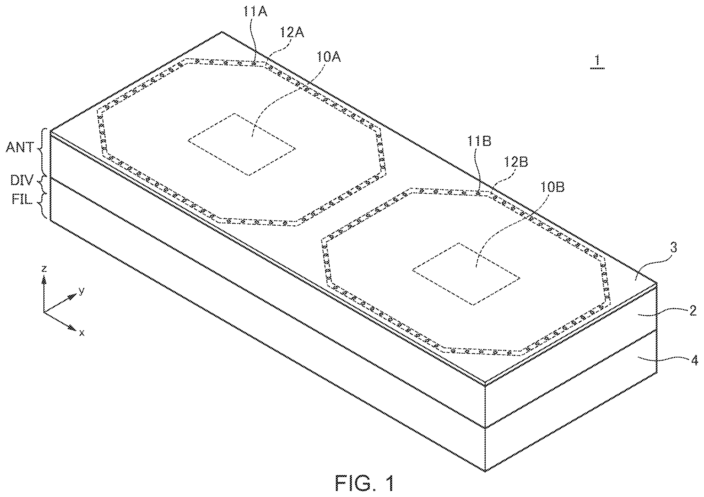 Patent US12155117 — Antenna device — Figure 1