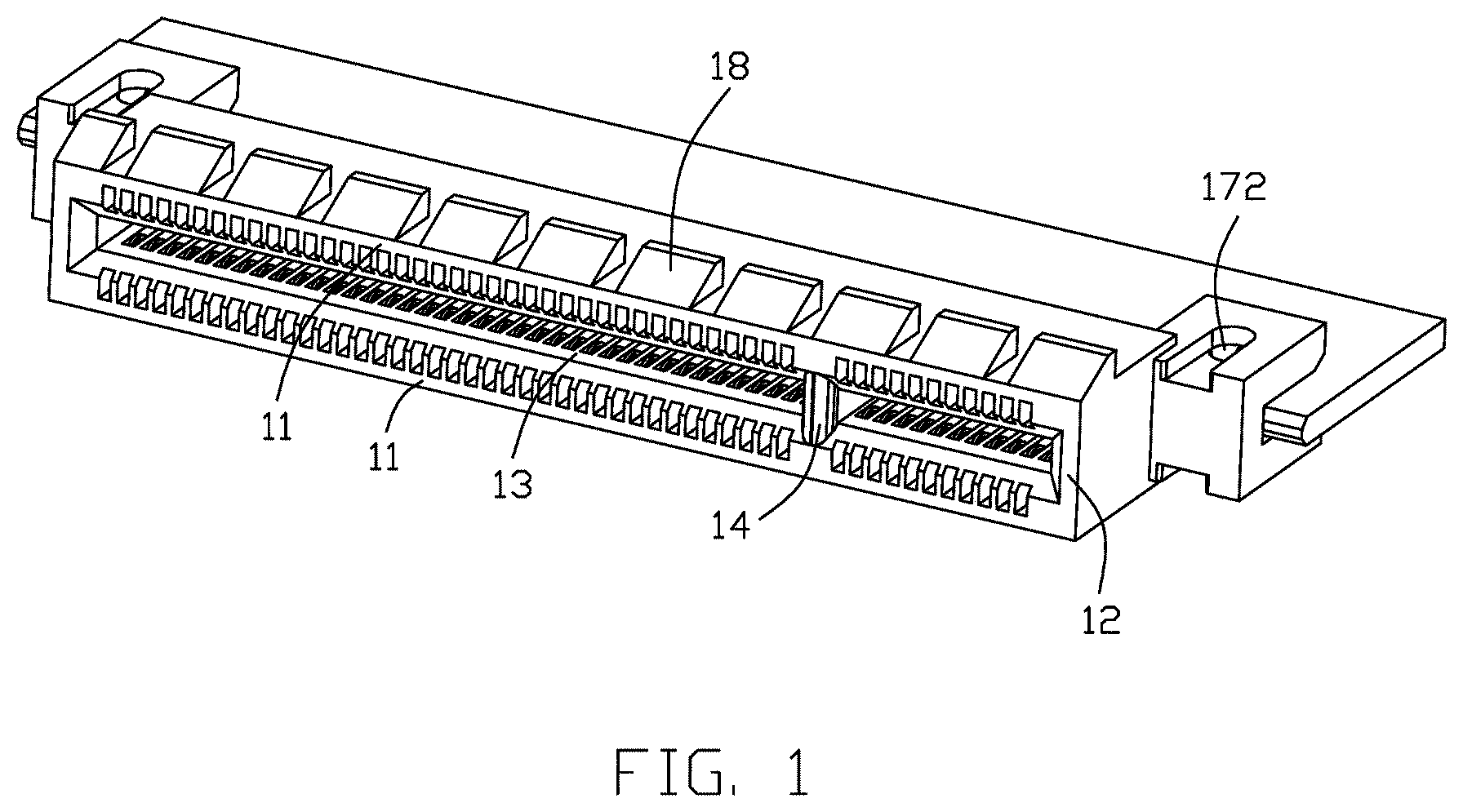 Patent US12155138 — Card edge connector with improved terminal pattern — Figure 1