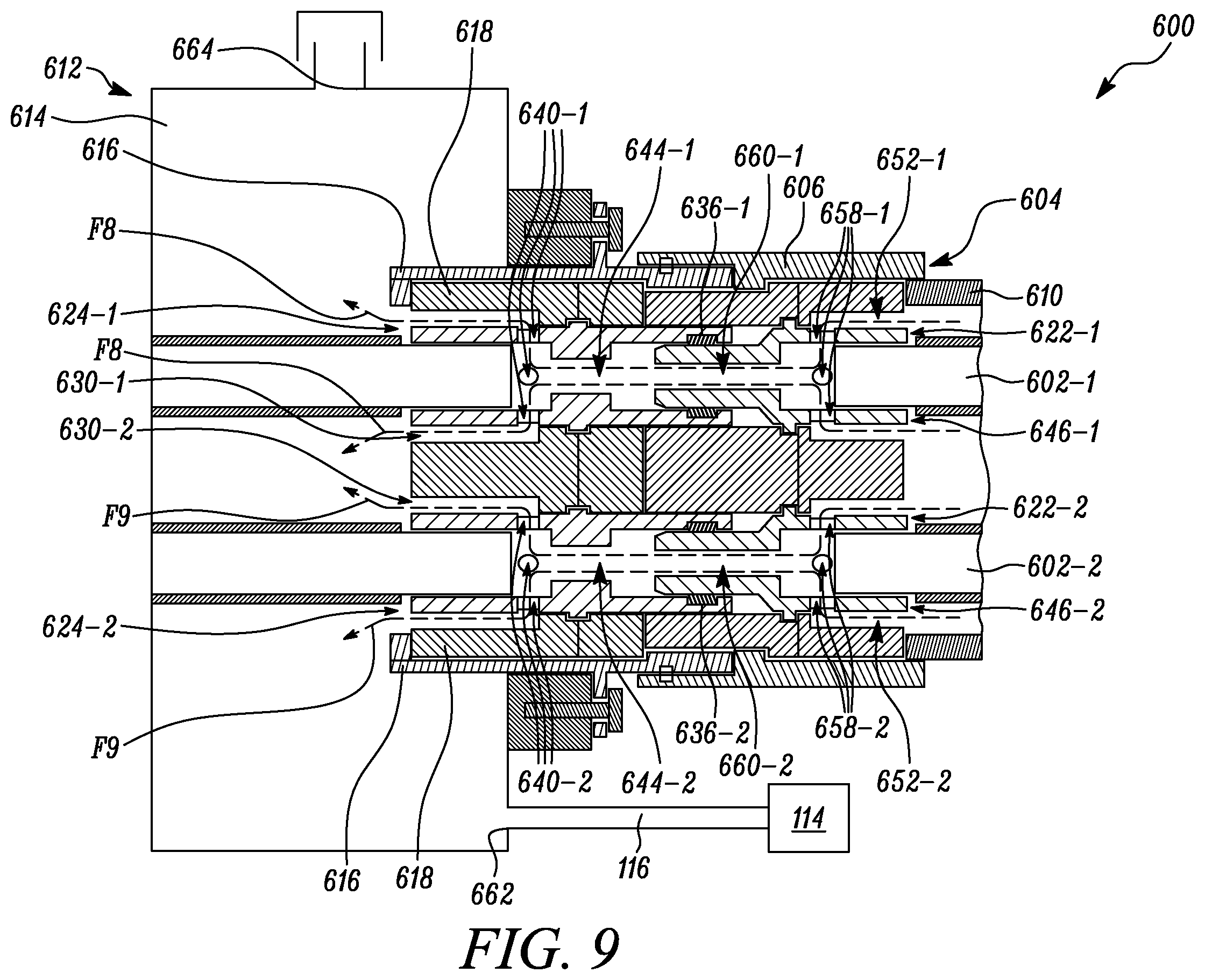 Patent US12155141 Figure 10 – Connector assembly having a cable connected charging pin and socket in fluid communication with one another