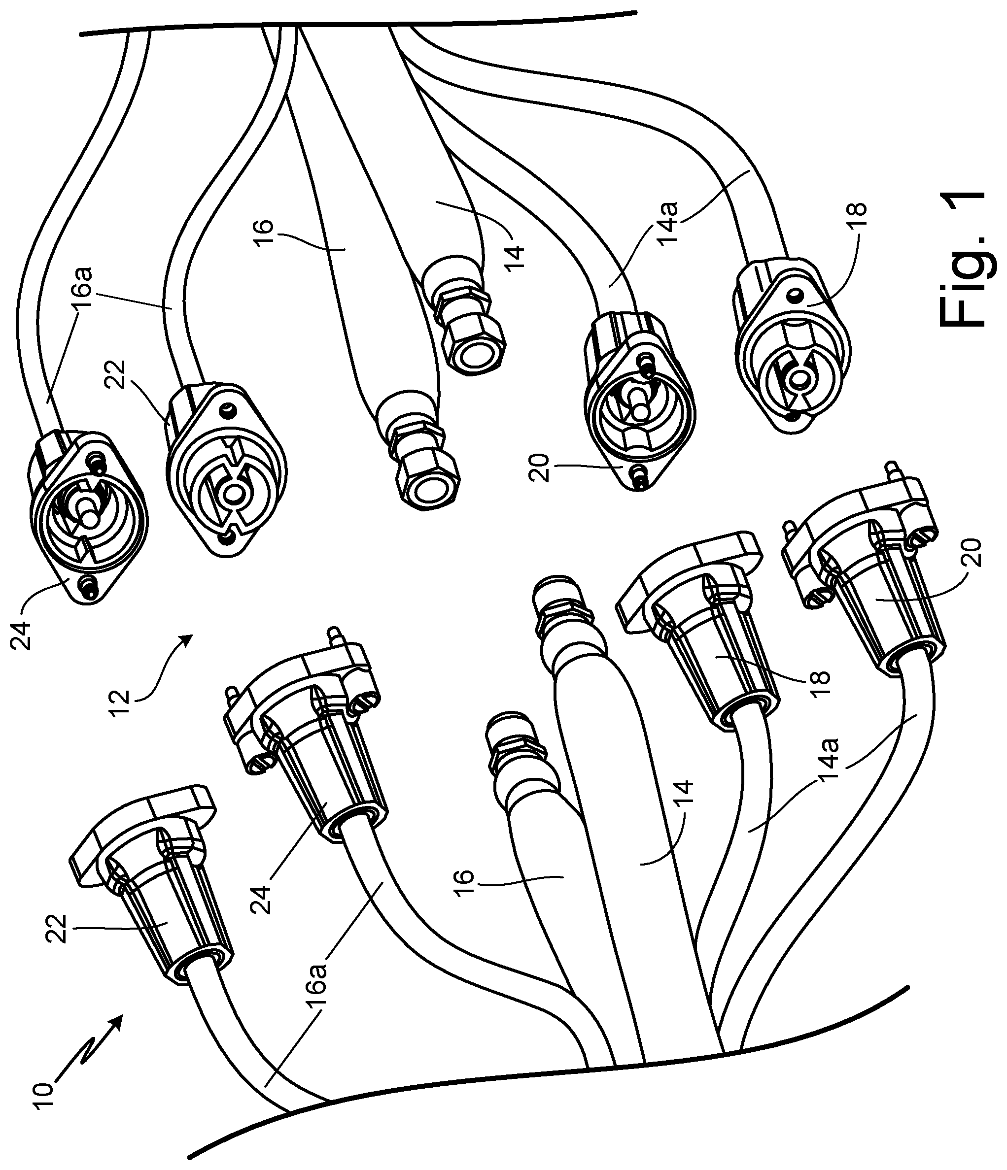 Patent US12155155 — Heated hose electrical connectors — Figure 1