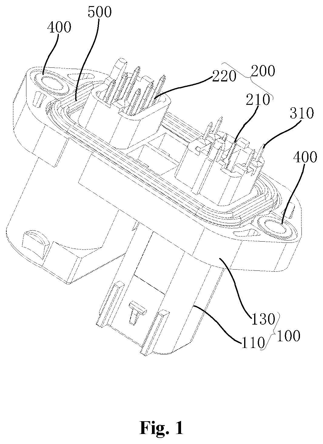 Patent US12155161 — Hybrid electrical connector and electrical connector assembly — Figure 1