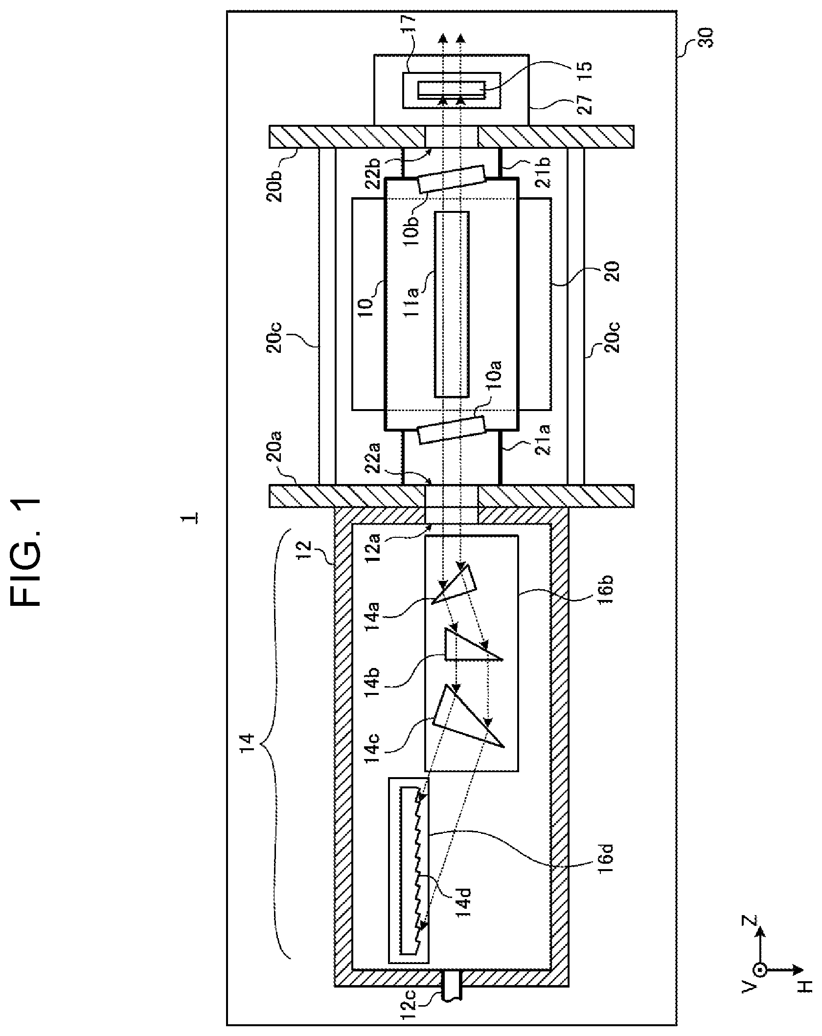Patent US12155168 — Line narrowing gas laser device and electronic device manufacturing method — Figure 1