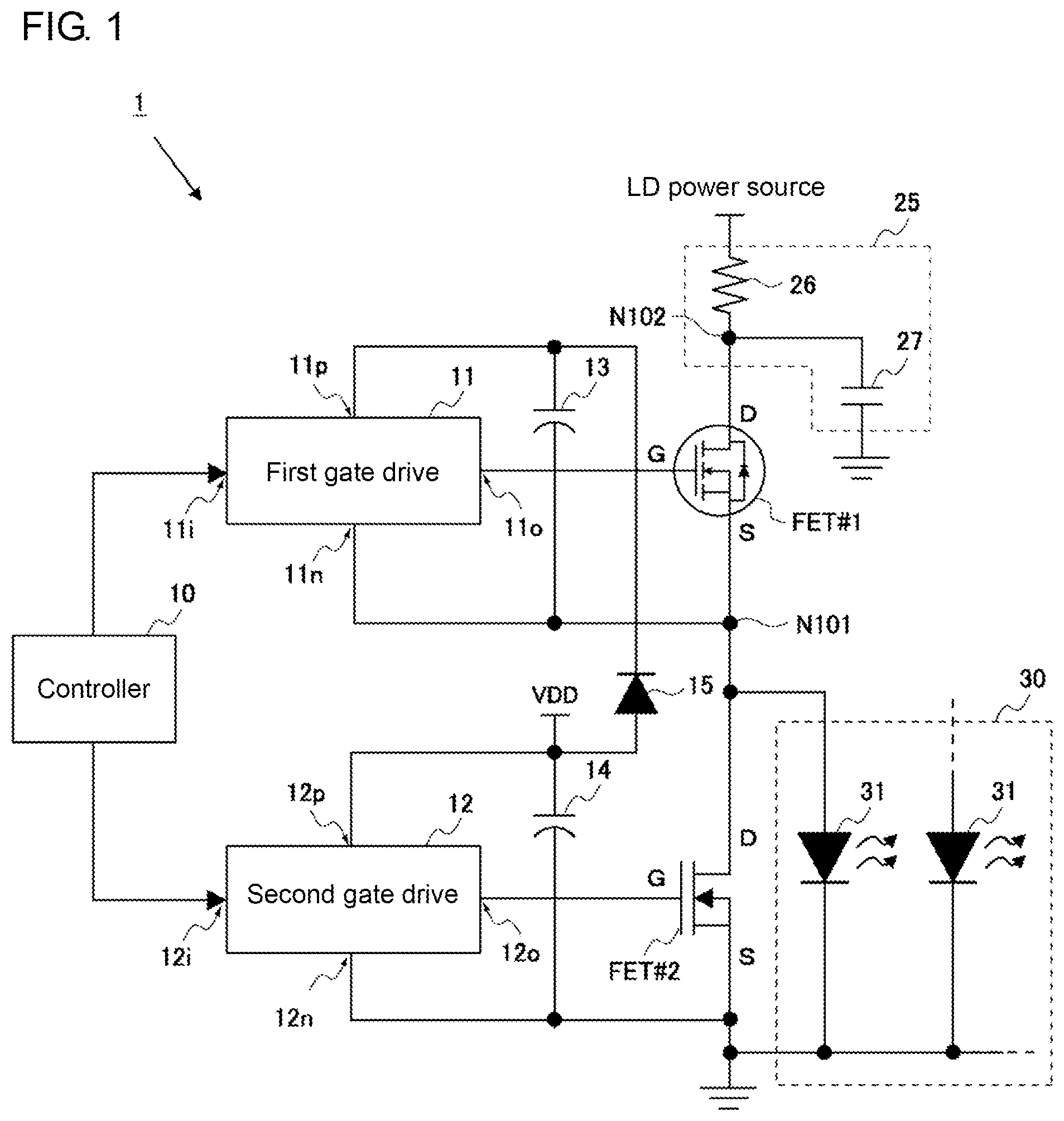 Patent US12155174 — Drive circuit — Figure 1