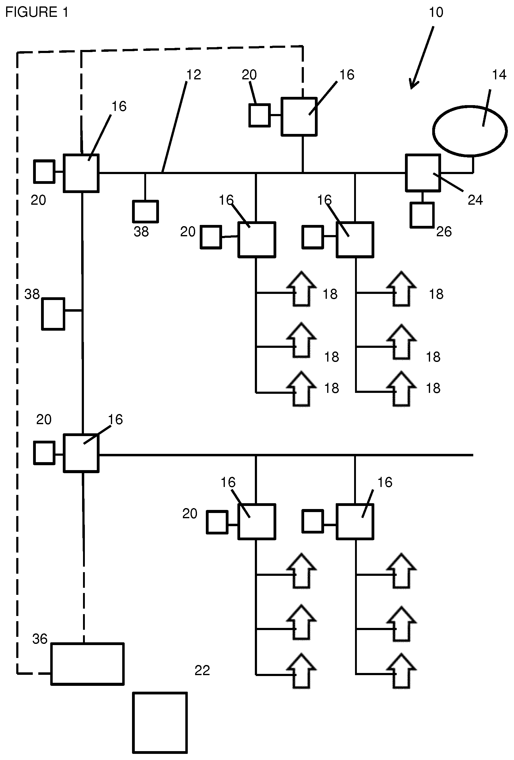 Patent US12155219 — Method of and system for power island detection on a power distribution network — Figure 1