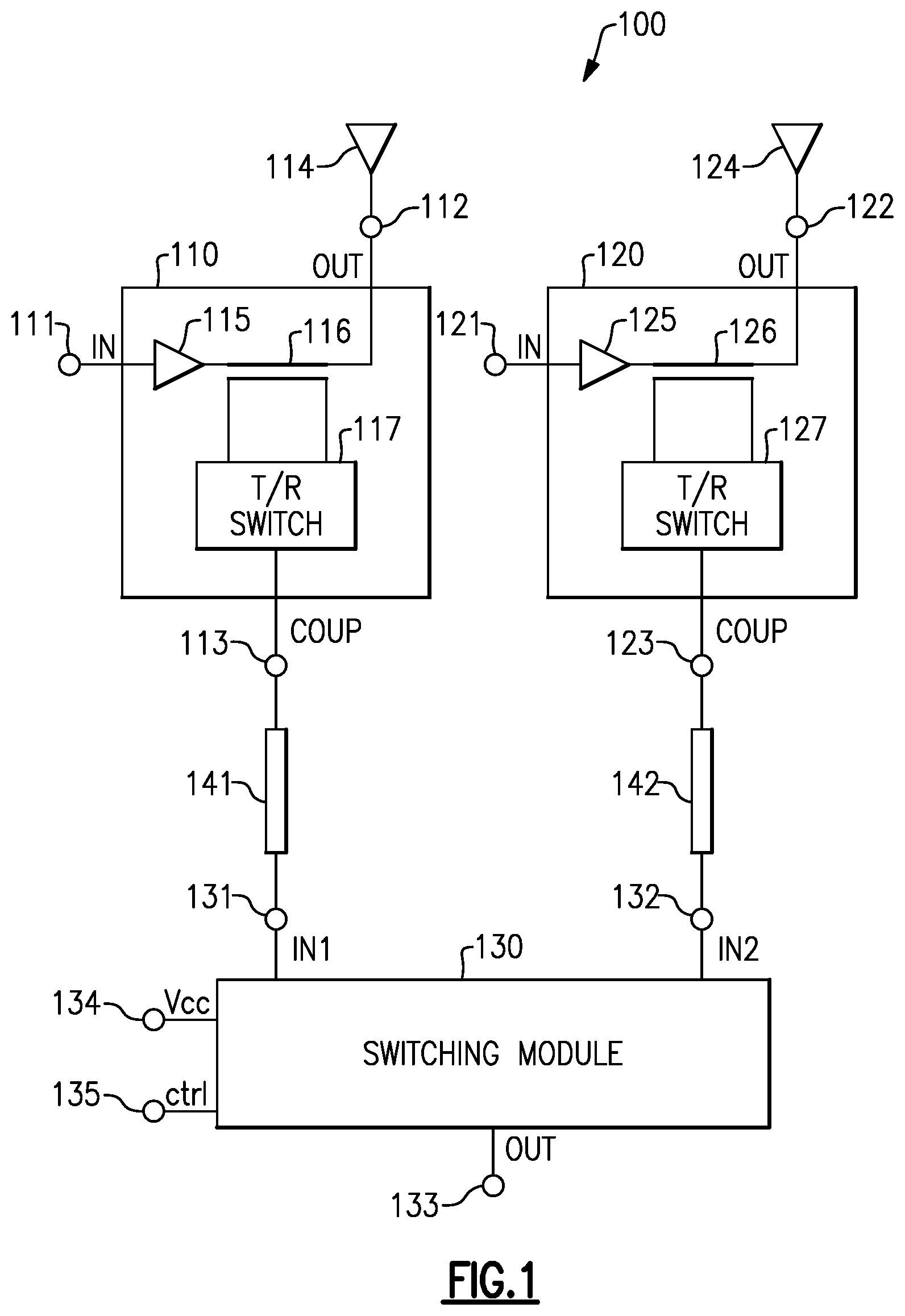Patent US12155357 — Devices and methods related to unpowered switching module — Figure 1