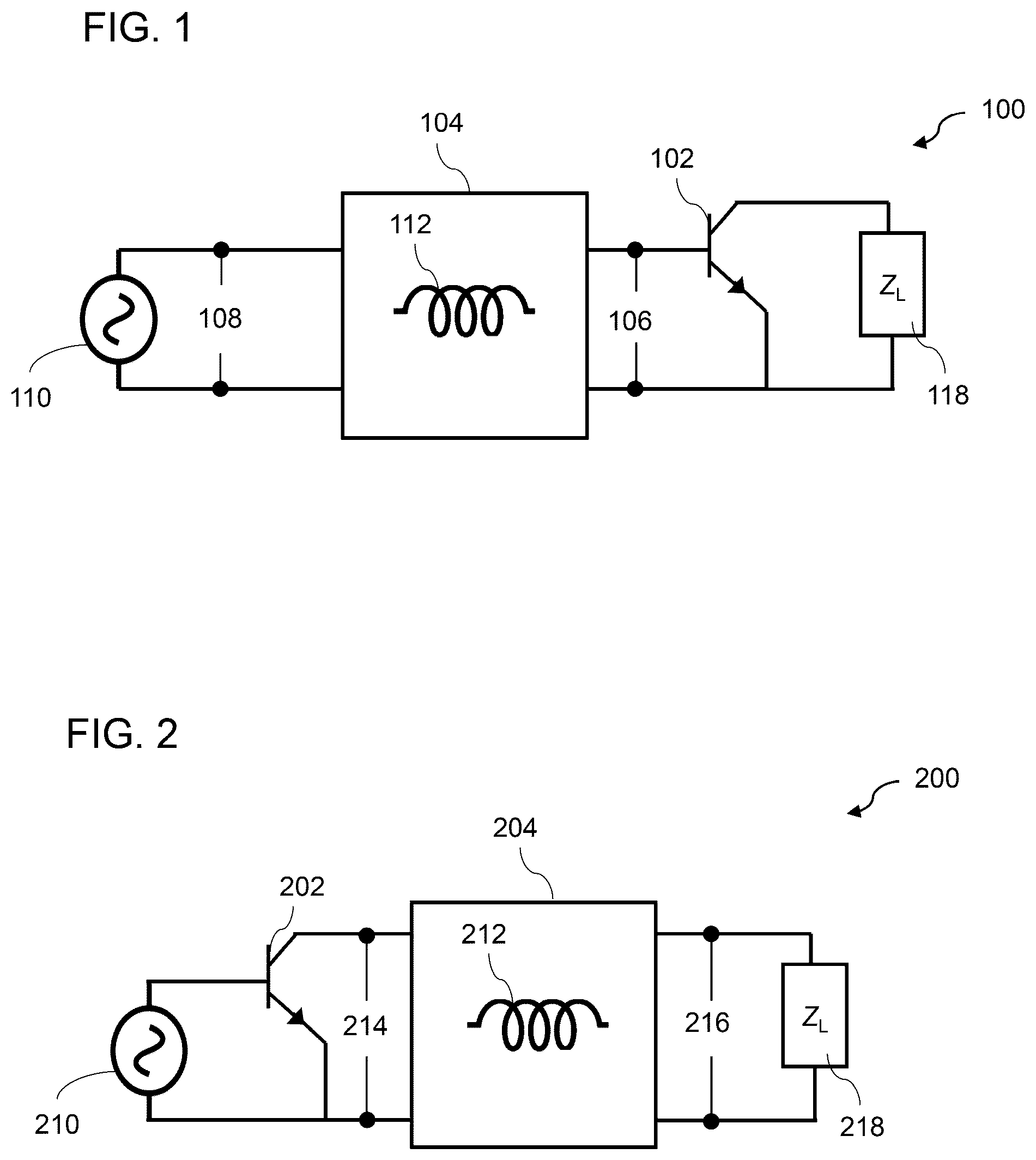 Patent US12155363 — Circuit device including an impedance matching network having at least one inductor formed by a film of superconductor material exhibiting kinetic sheet inductance — Figure 1