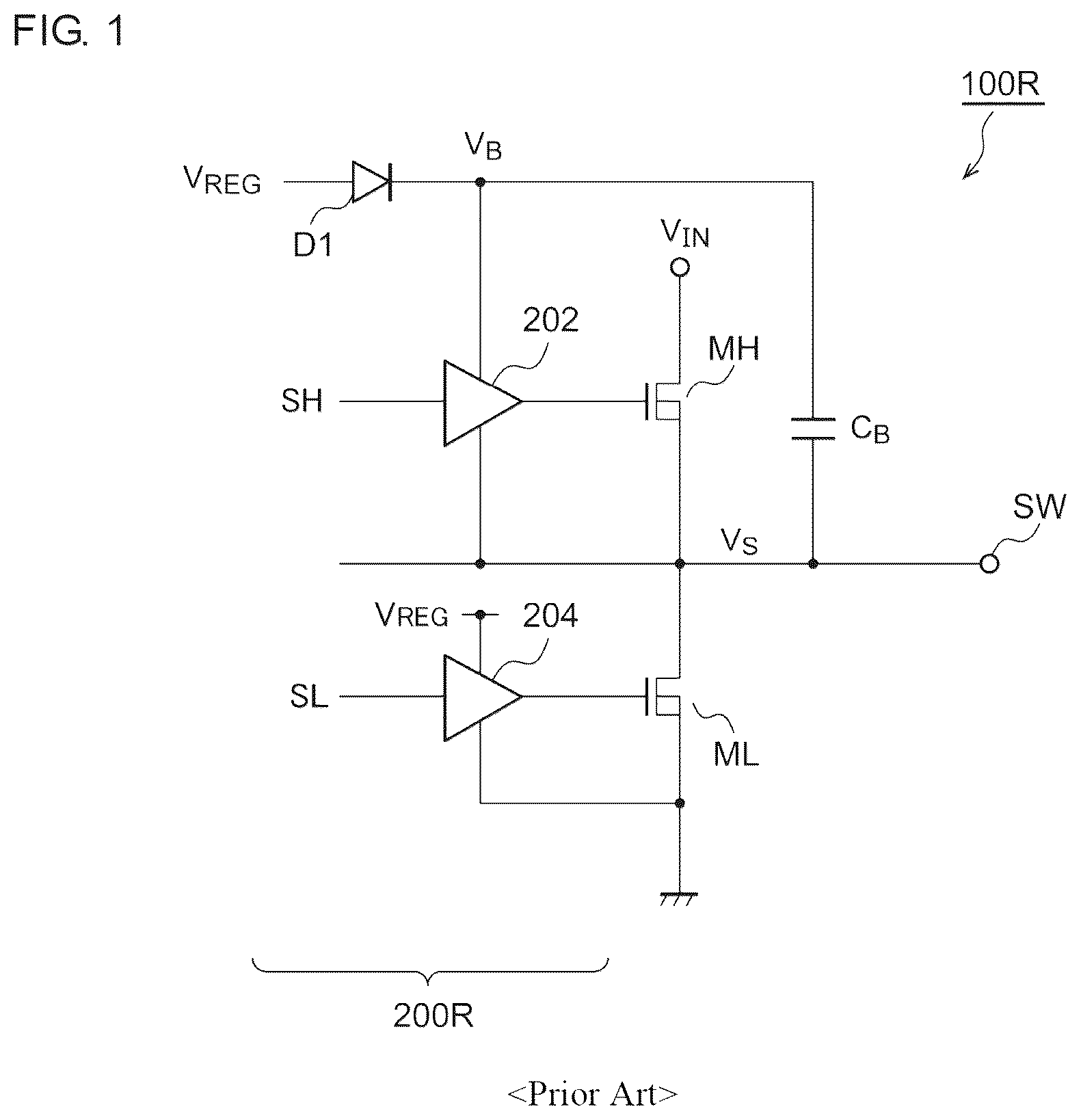 Patent US12155377 — Gate drive circuit of switching circuit including n-channel type transistor — Figure 1