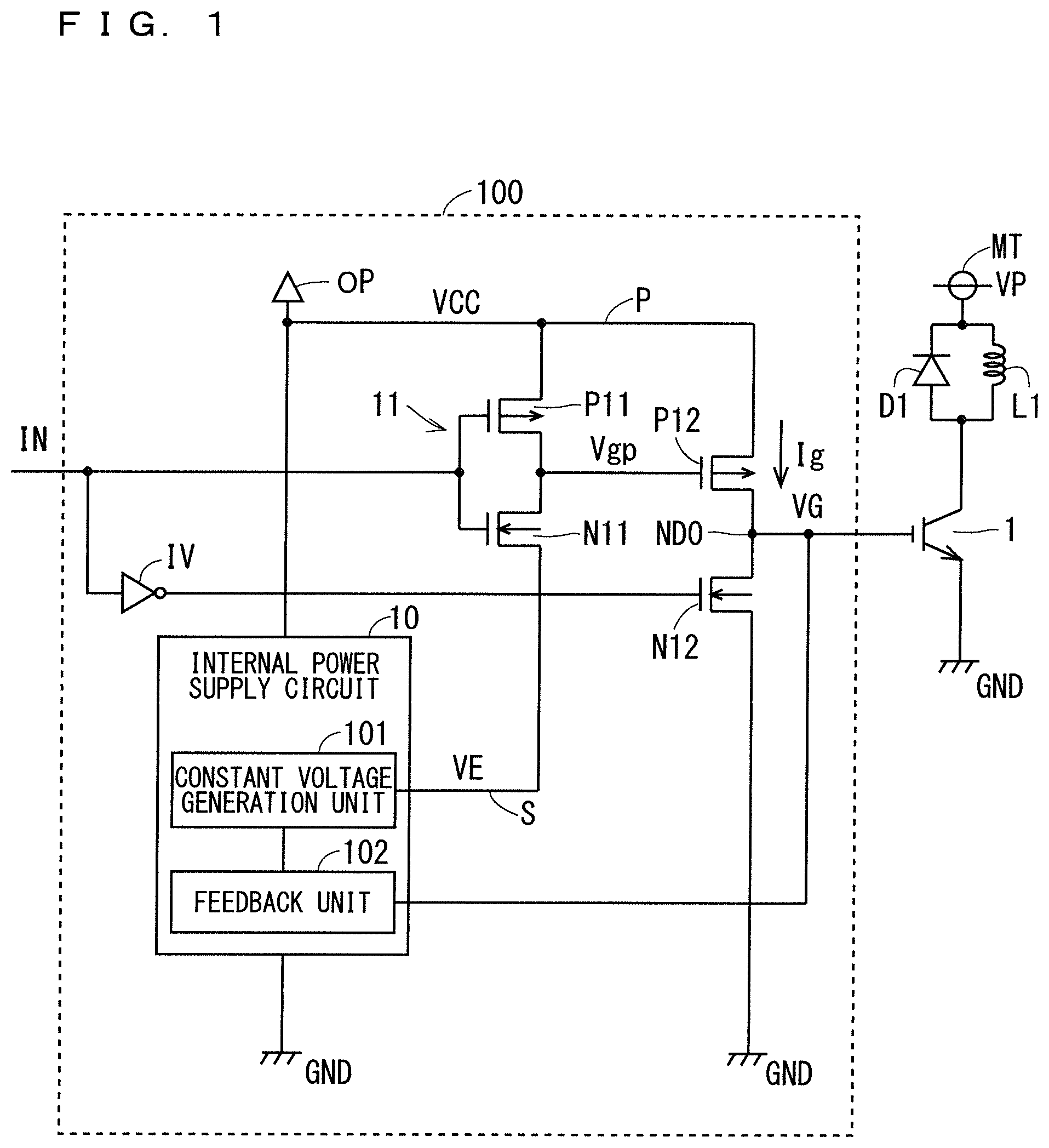 Patent US12155379 — Semiconductor device drive circuit — Figure 1