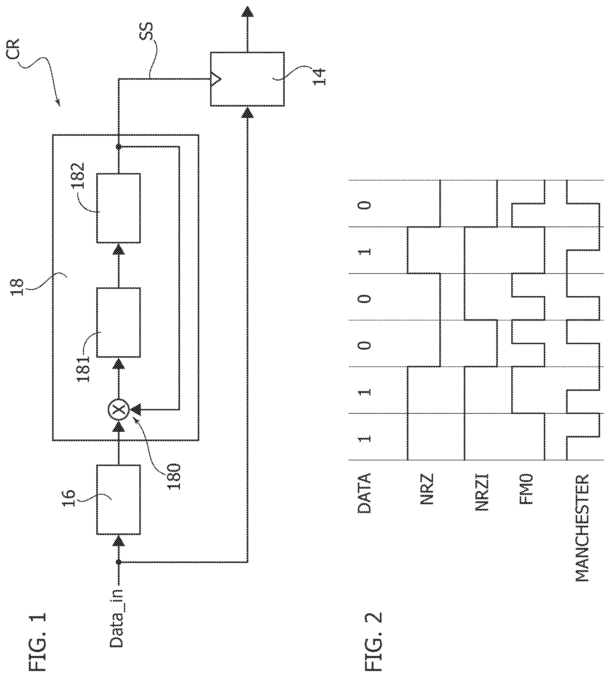 Patent US12155390 — Clock recovery circuit, corresponding device and method — Figure 1