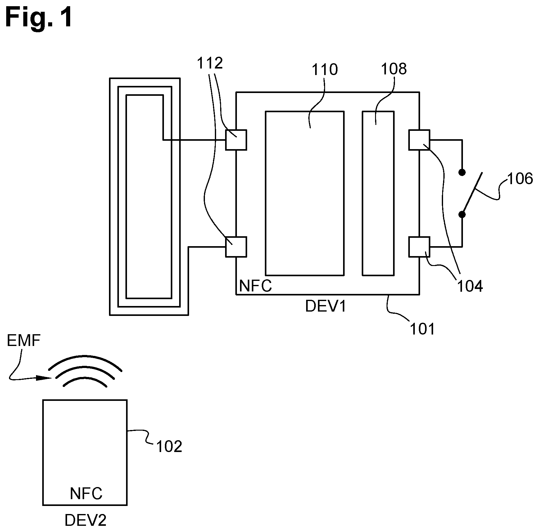 Patent US12155405 — NFC device unlocking method — Figure 1