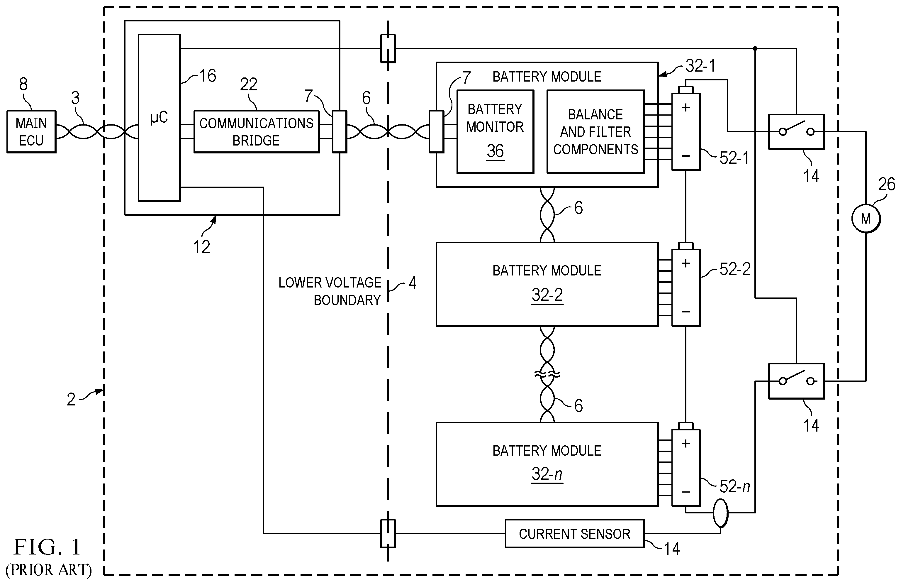 Patent US12155462 — Optimizing node location in a battery management system — Figure 1