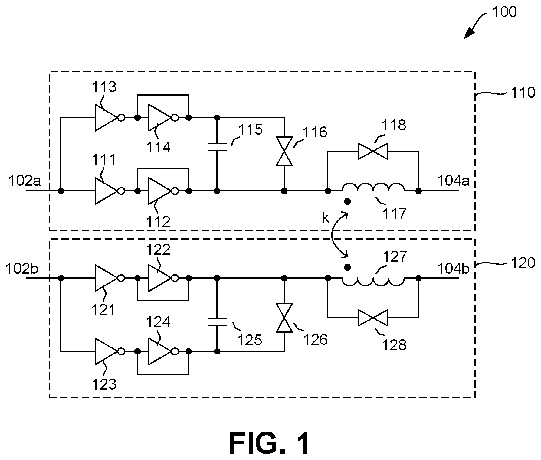 Patent US12155509 — Continuous time linear equalizer with programmable inductive high frequency boost — Figure 1