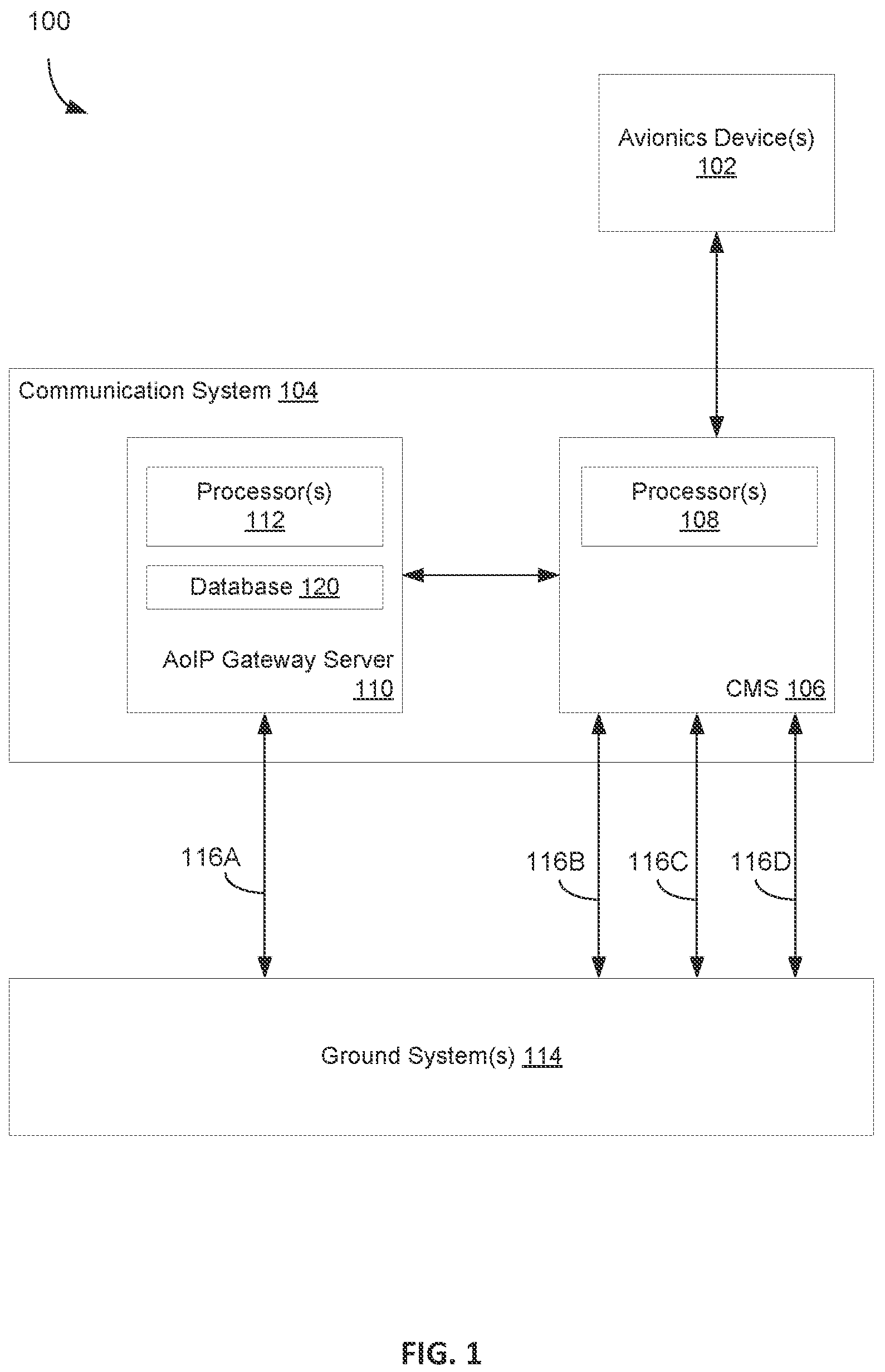 Patent US12155579 — Systems and methods to interject stored downlink messages over non-stored ACARS over internet protocol downlink messages — Figure 1