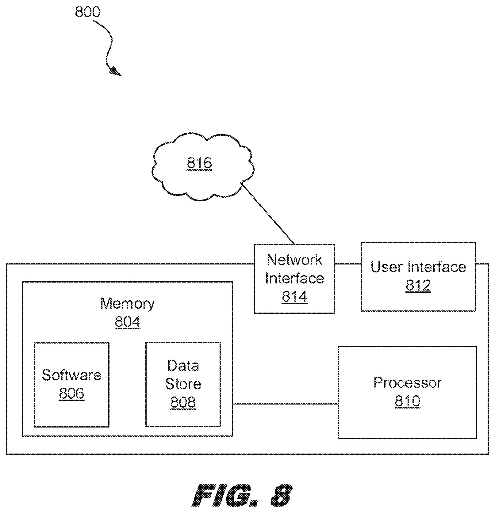 Patent US12155697 Figure 8 – Automated agent for a web communication feature