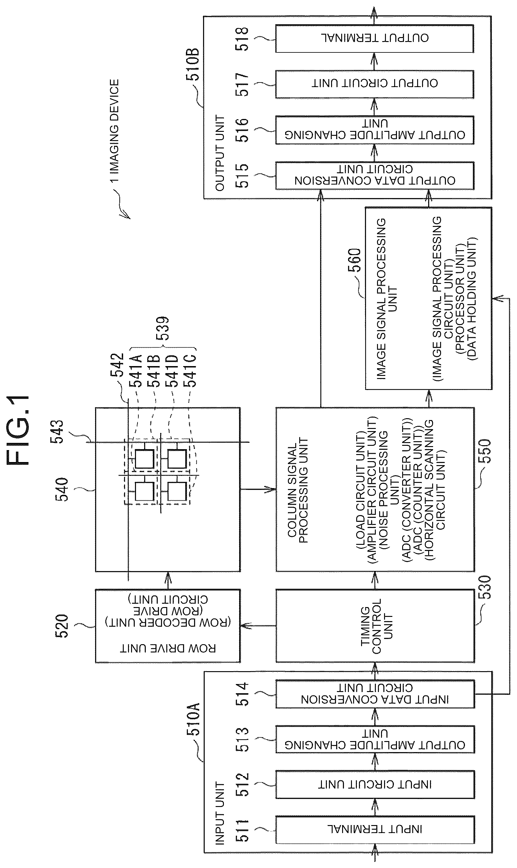 Patent US12155947 — Imaging device with capacitance switching — Figure 1