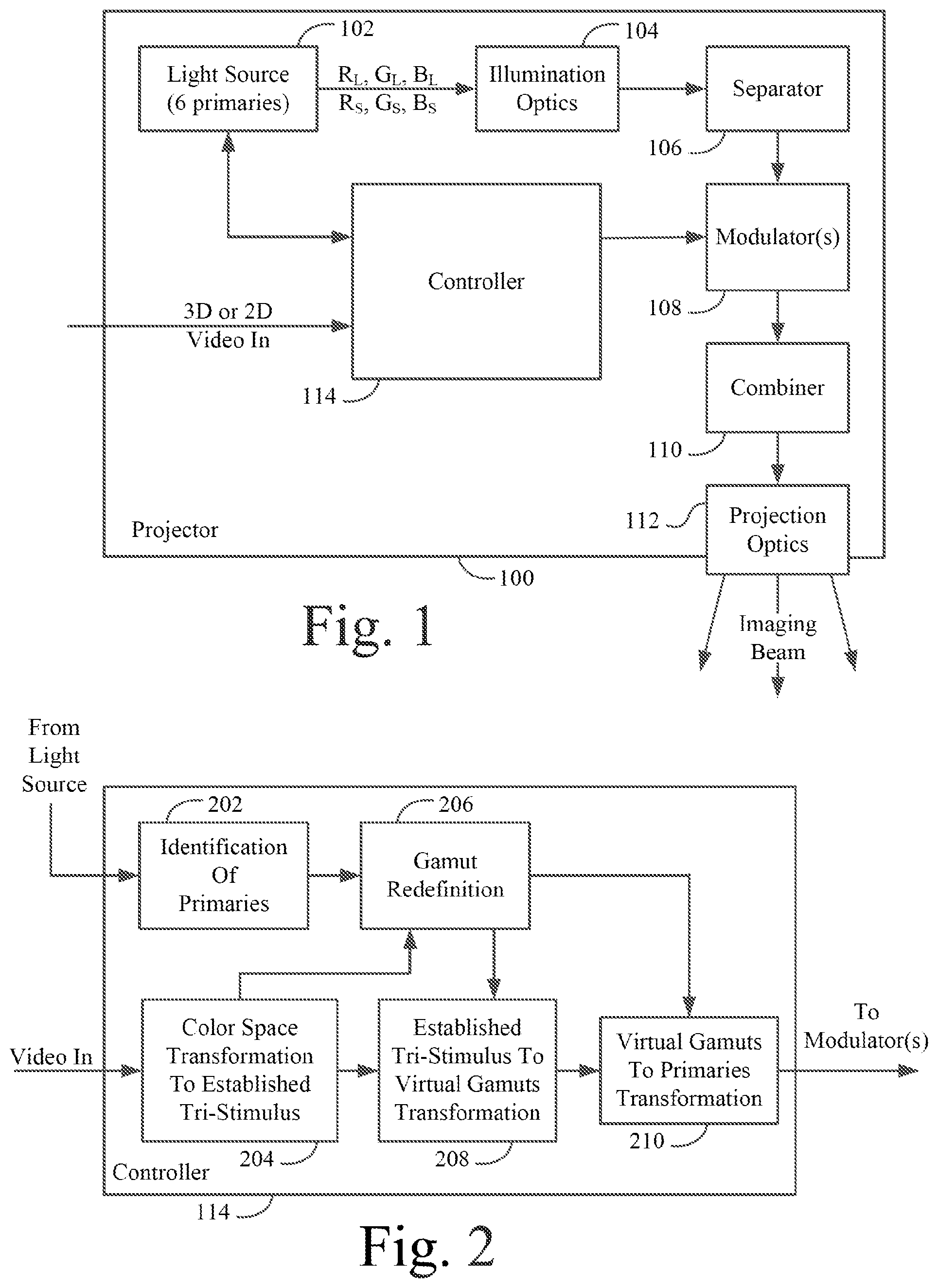 Patent US12155977 Figure 1 – Rendering wide color gamut, two-dimensional (2D) images on three-dimensional (3D) capable displays