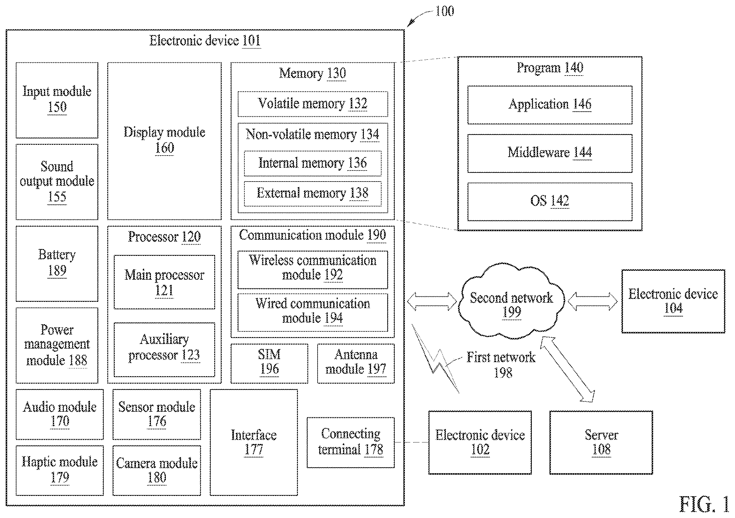 Patent US12155989 — Method and electronic device for providing ambient sound when user is in danger — Figure 1