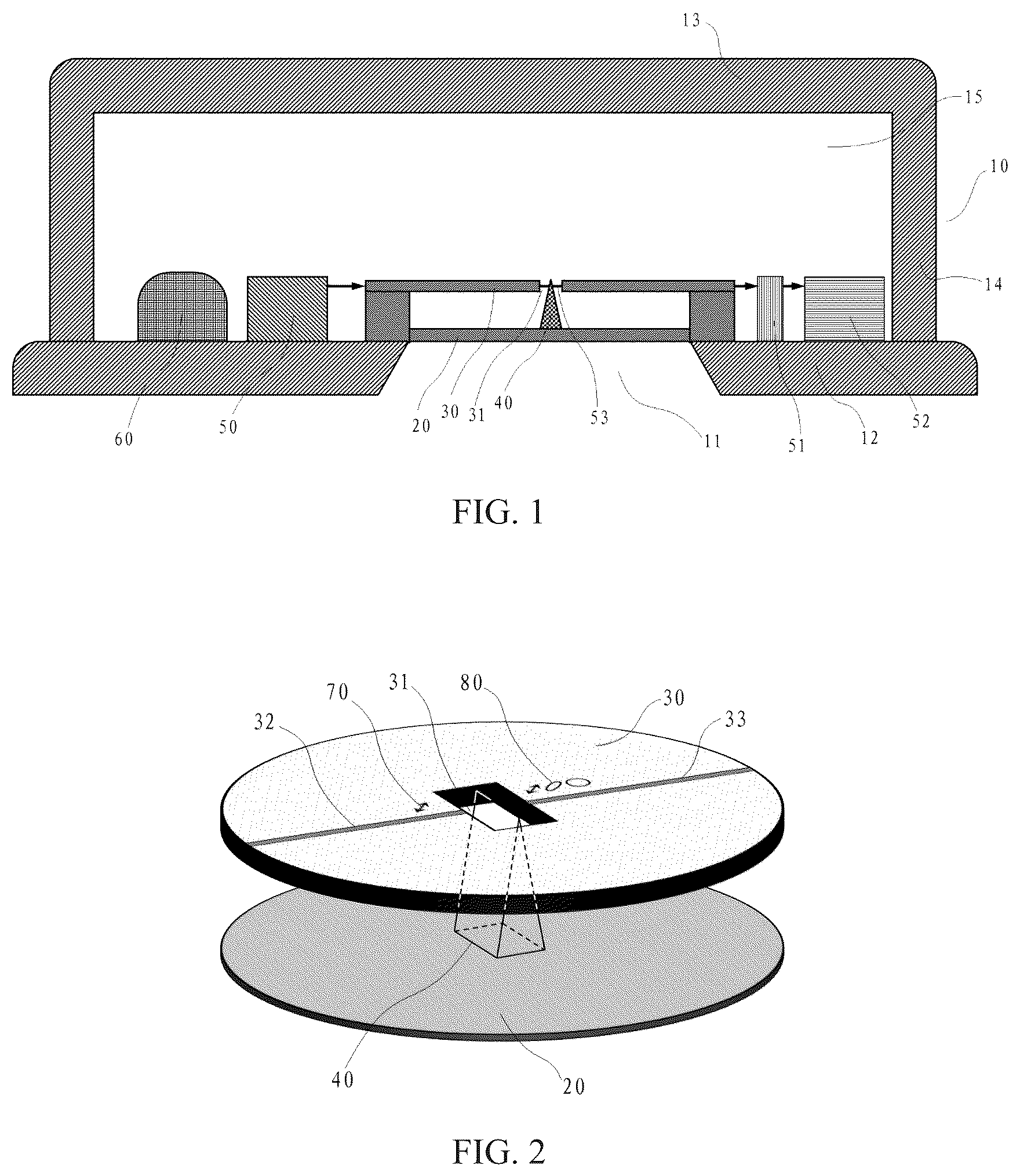 Patent US12155997 — MEMS optical microphone — Figure 1