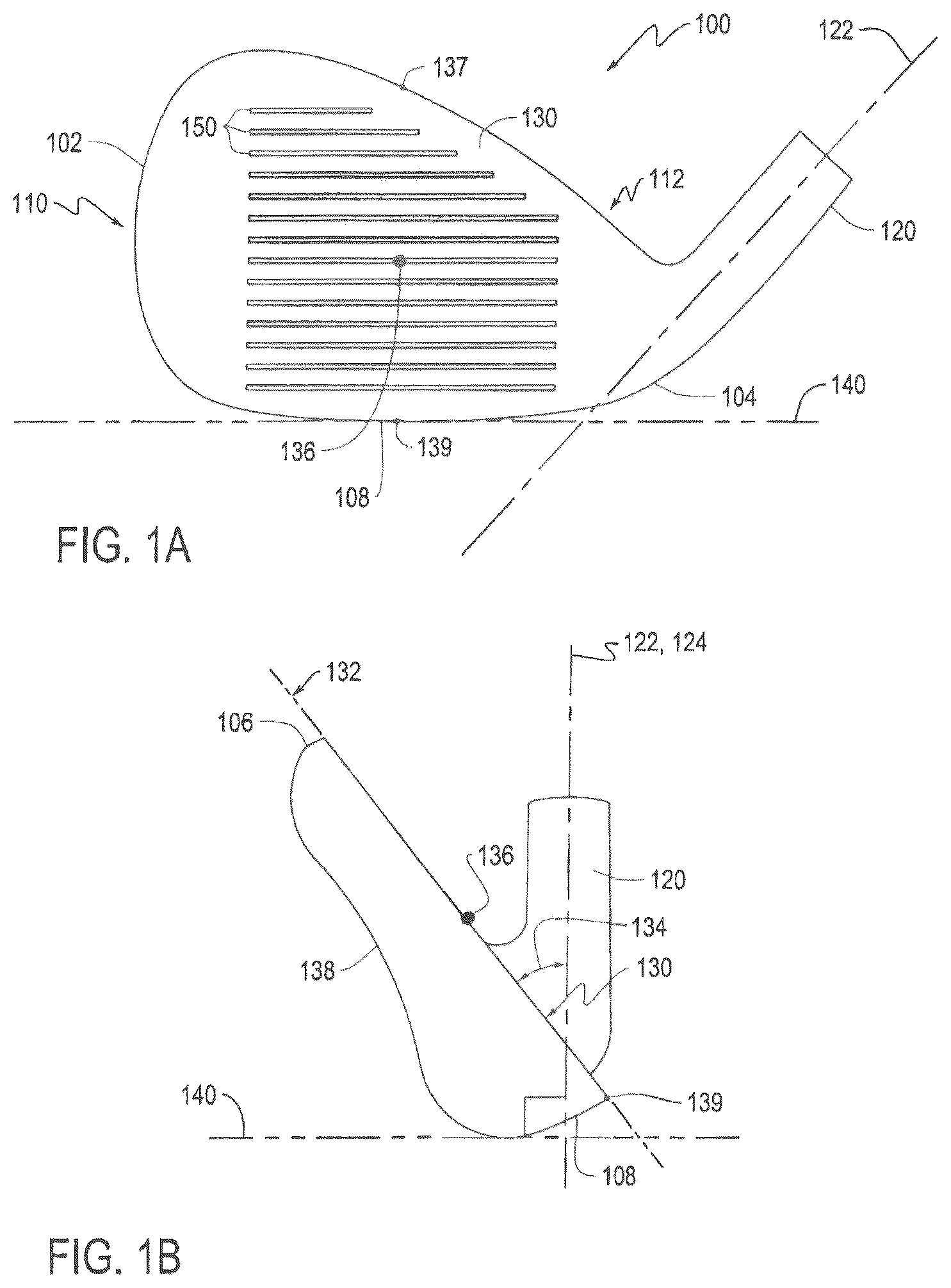 Patent US12157040 — Golf club head with textured striking face — Figure 1