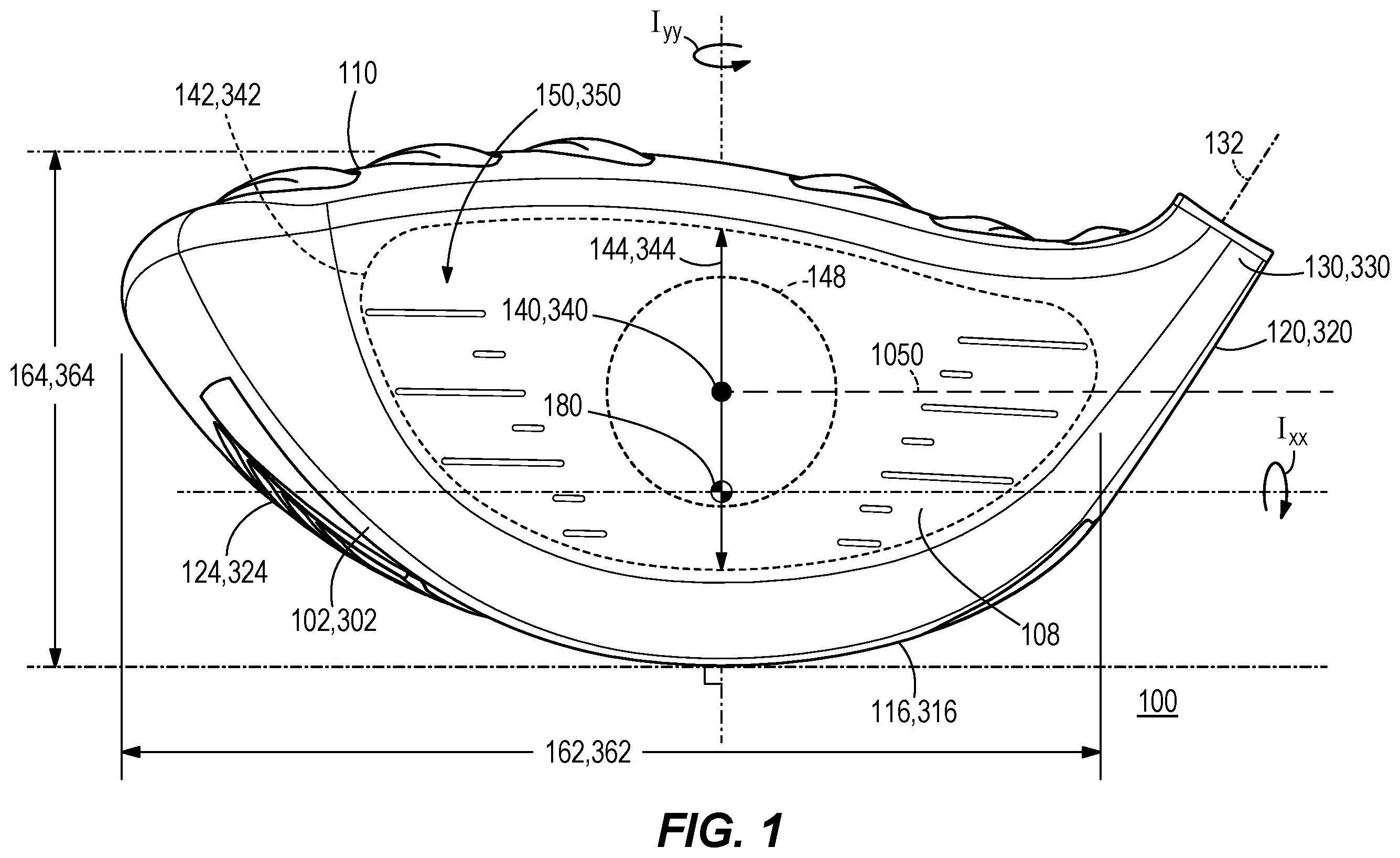 Patent US12157041 — Golf club with adjustable weighting system — Figure 1