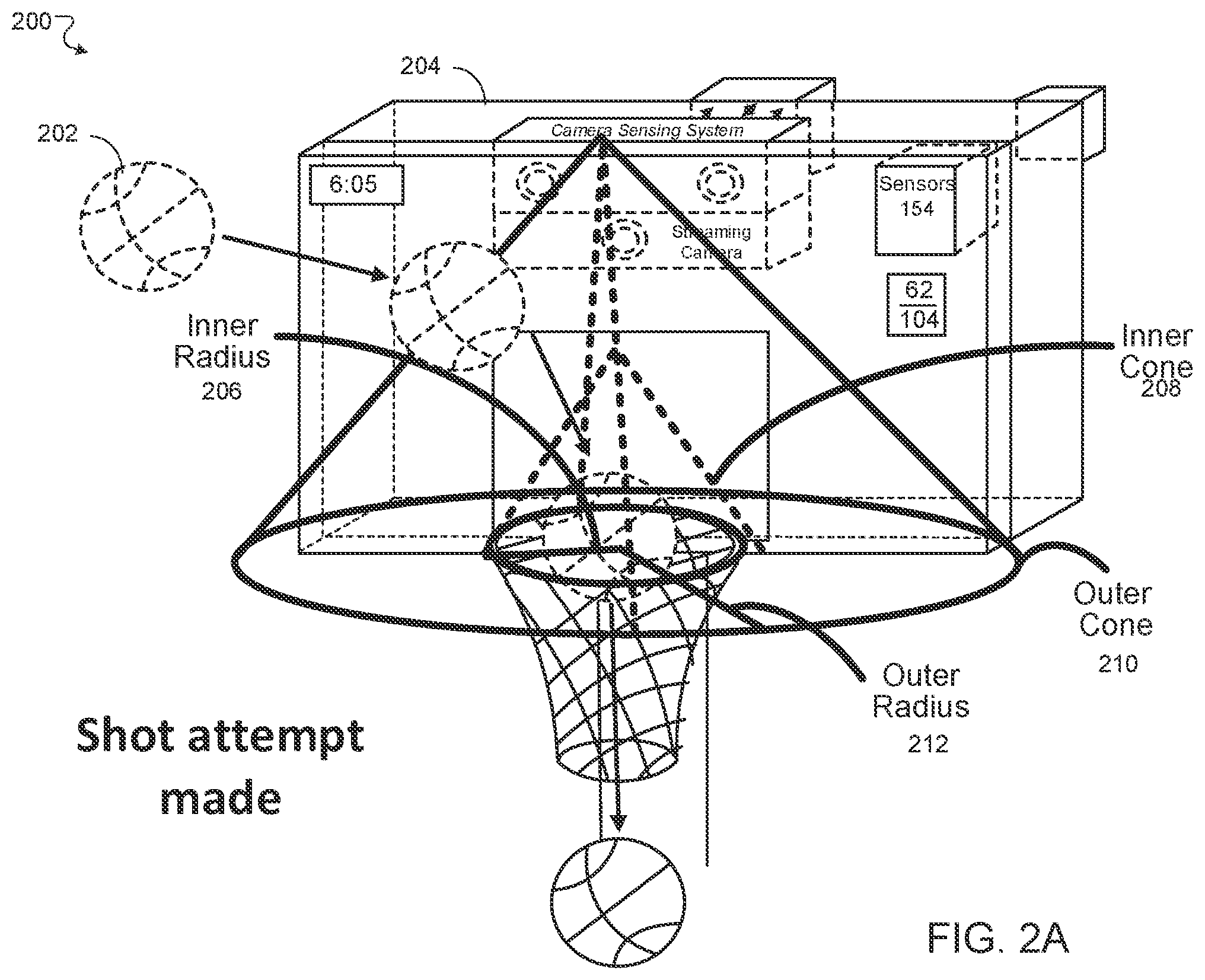 Patent US12157046 Figure 4 – Interactive basketball system