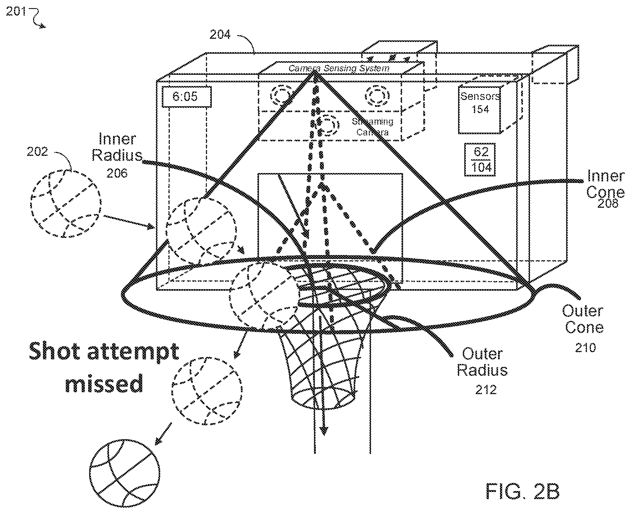 Patent US12157046 Figure 5 – Interactive basketball system