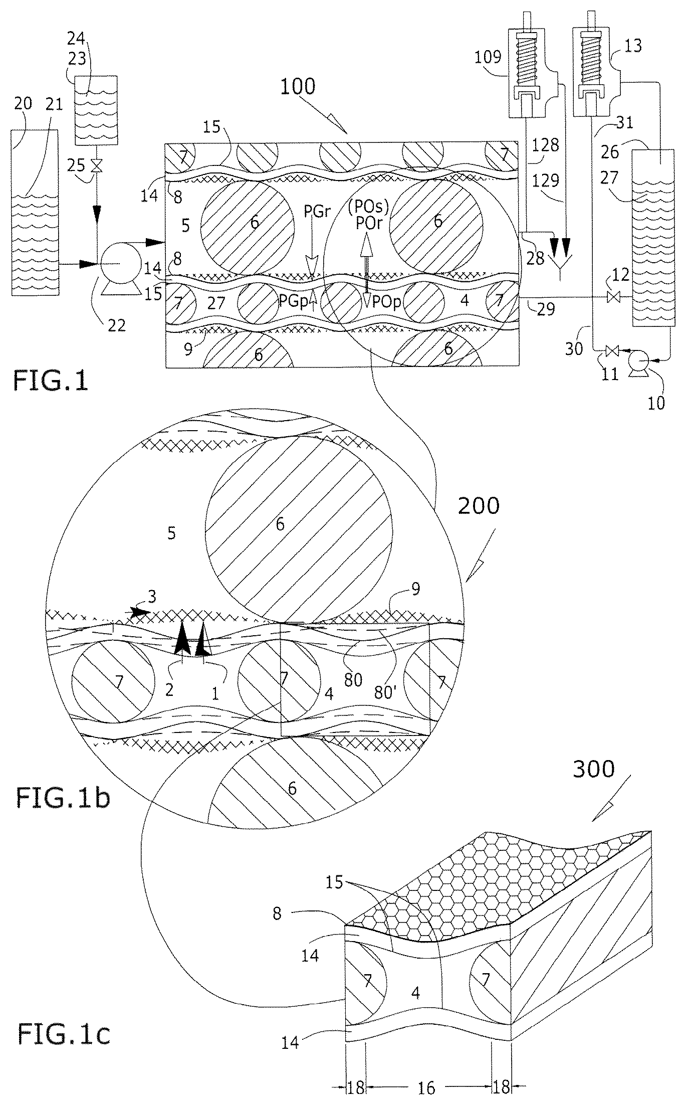 Patent US12157091 — Forward osmotic and water hammer method of membrane cleaning — Figure 1