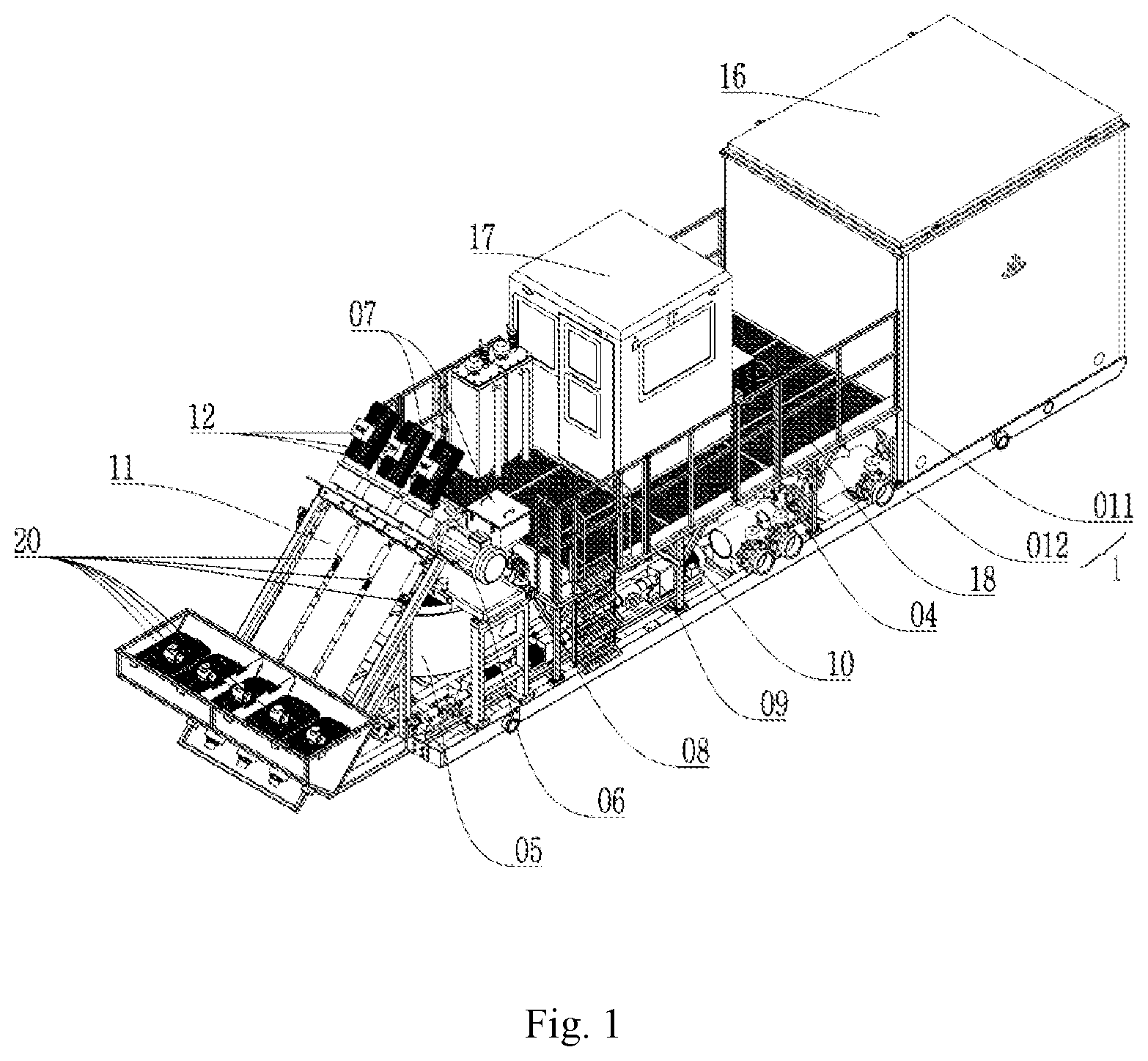 Patent US12157097 Figure 1 – Fully electric-drive sand-mixing apparatus, and automatic control system for fully electric-drive sand-mixing apparatus