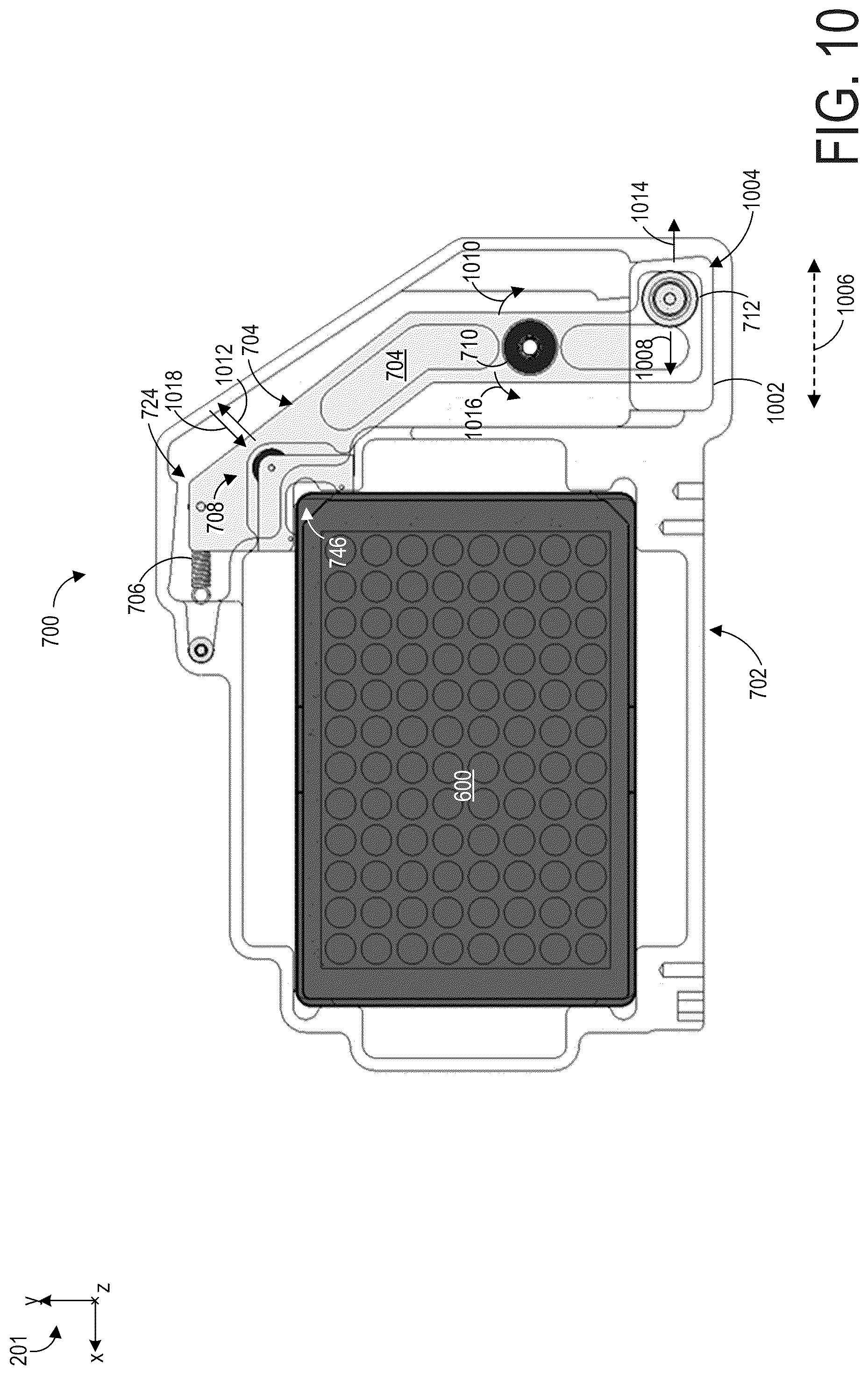 Patent US12157125 Figure 10 – Microplate holder for imaging system