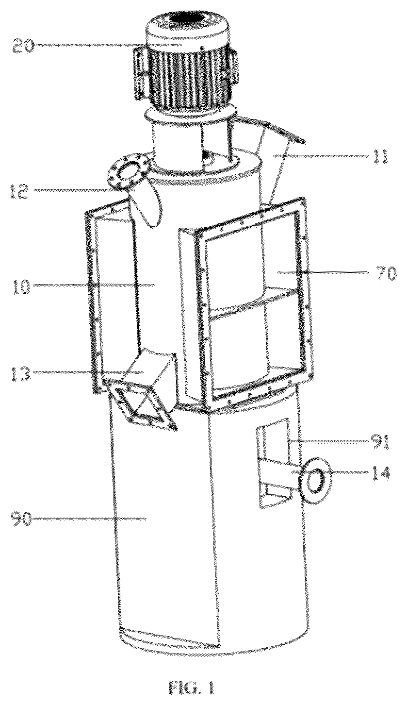 Patent US12157127 — Energy-saving double-bearing vertical grinding mill for dry grinding and shaping — Figure 1