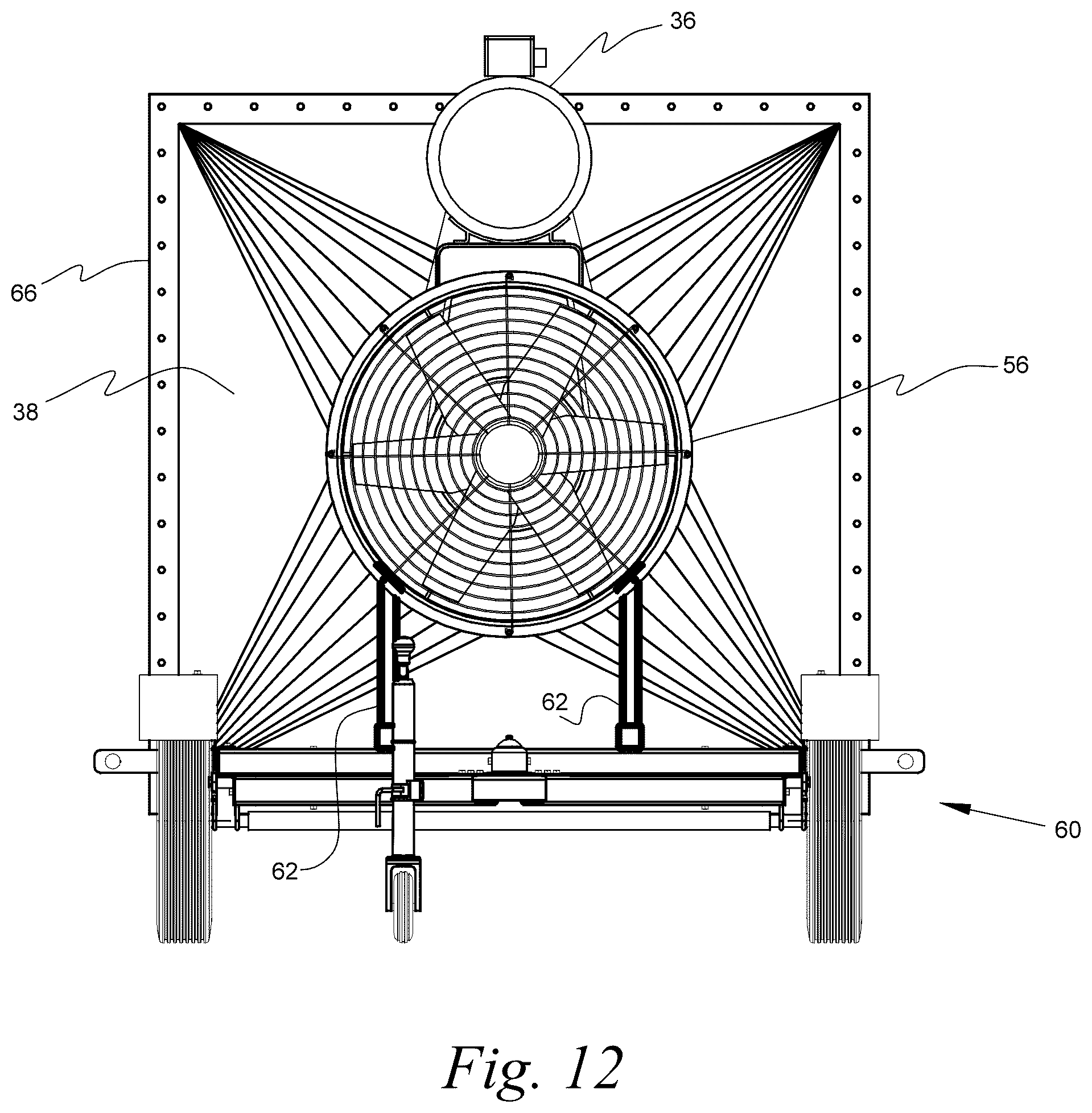 Patent US12157134 Figure 16 – Portable variable volume paint spray enclosure and air scrubber; method for constructing a paint spray enclosure and air scrubber