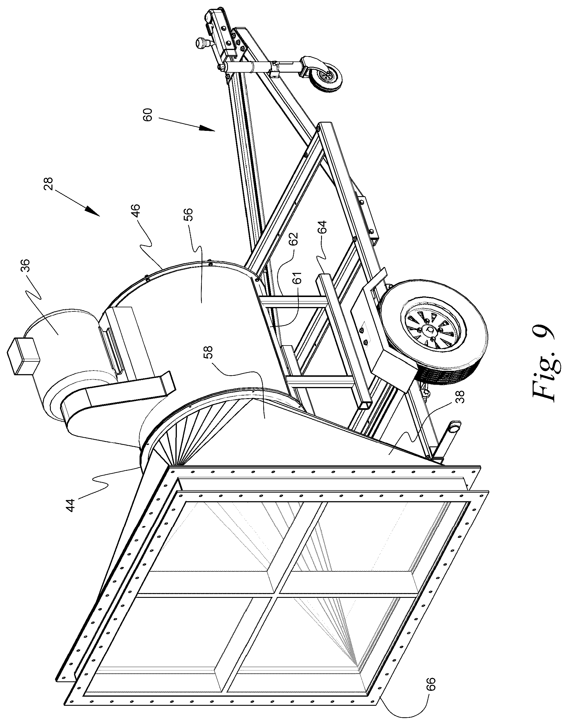 Patent US12157135 Figure 11 – Portable variable volume paint spray enclosure and air scrubber; method for constructing a paint spray enclosure and air scrubber