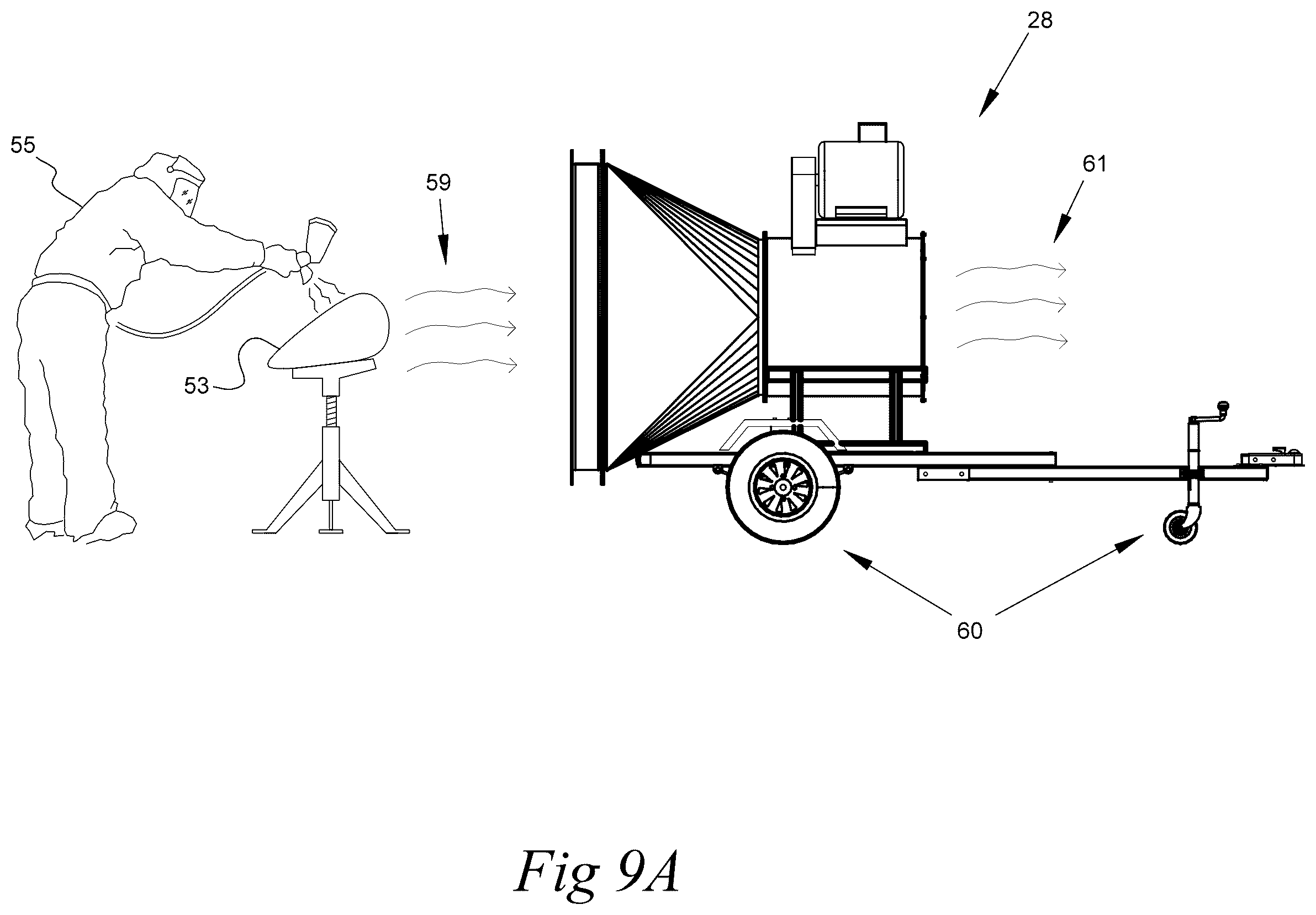 Patent US12157135 Figure 12 – Portable variable volume paint spray enclosure and air scrubber; method for constructing a paint spray enclosure and air scrubber