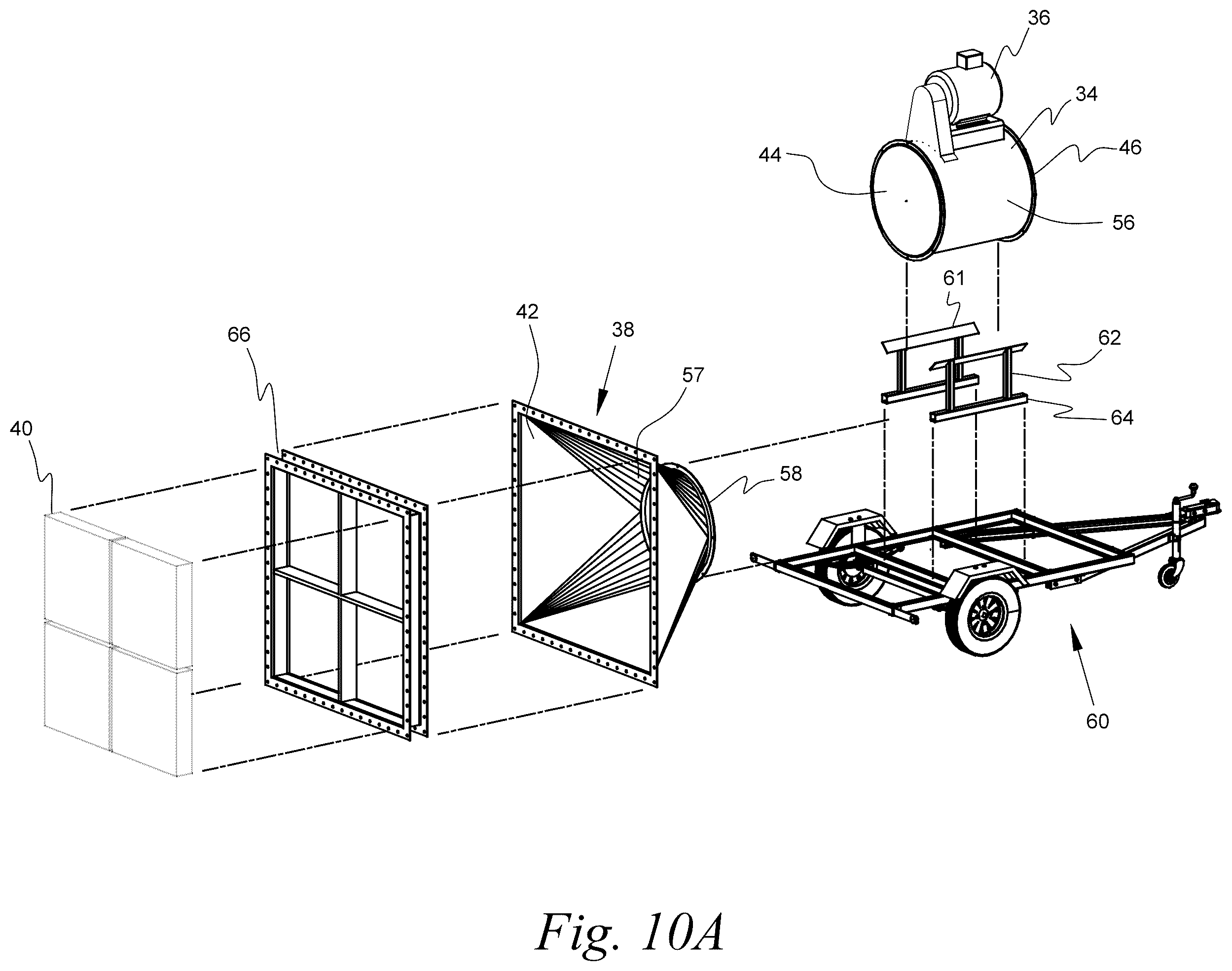 Patent US12157135 Figure 14 – Portable variable volume paint spray enclosure and air scrubber; method for constructing a paint spray enclosure and air scrubber