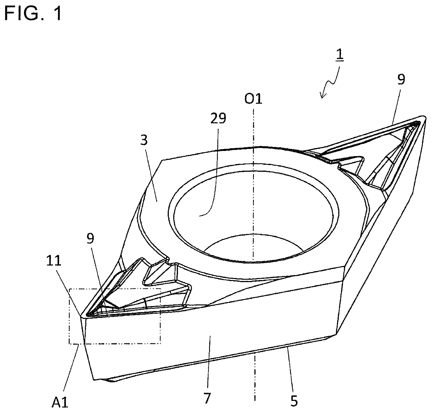 Patent US12157173 — Cutting insert, cutting tool, and method for manufacturing machined product — Figure 1