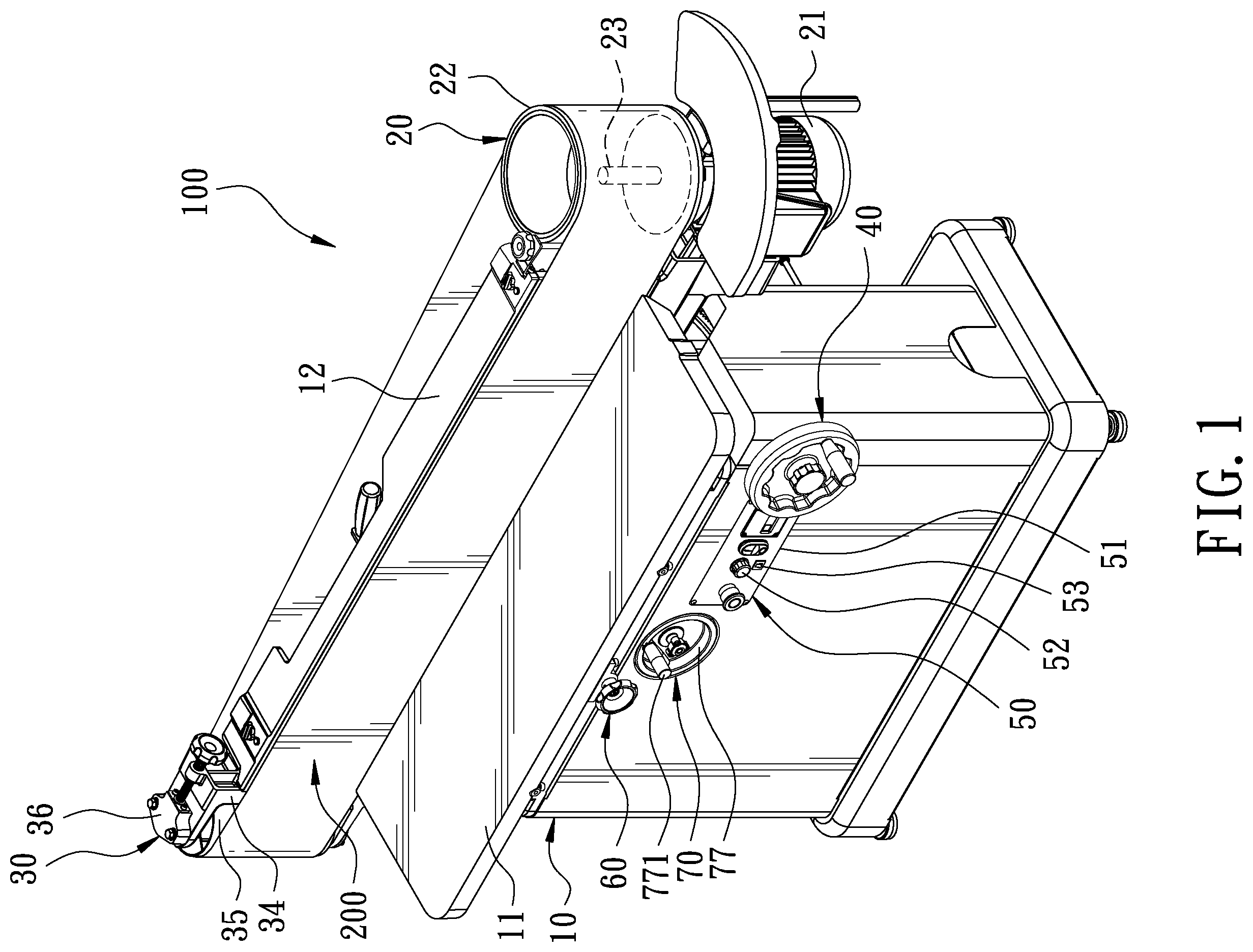 Patent US12157201 — Oscillating device of belt sander — Figure 1