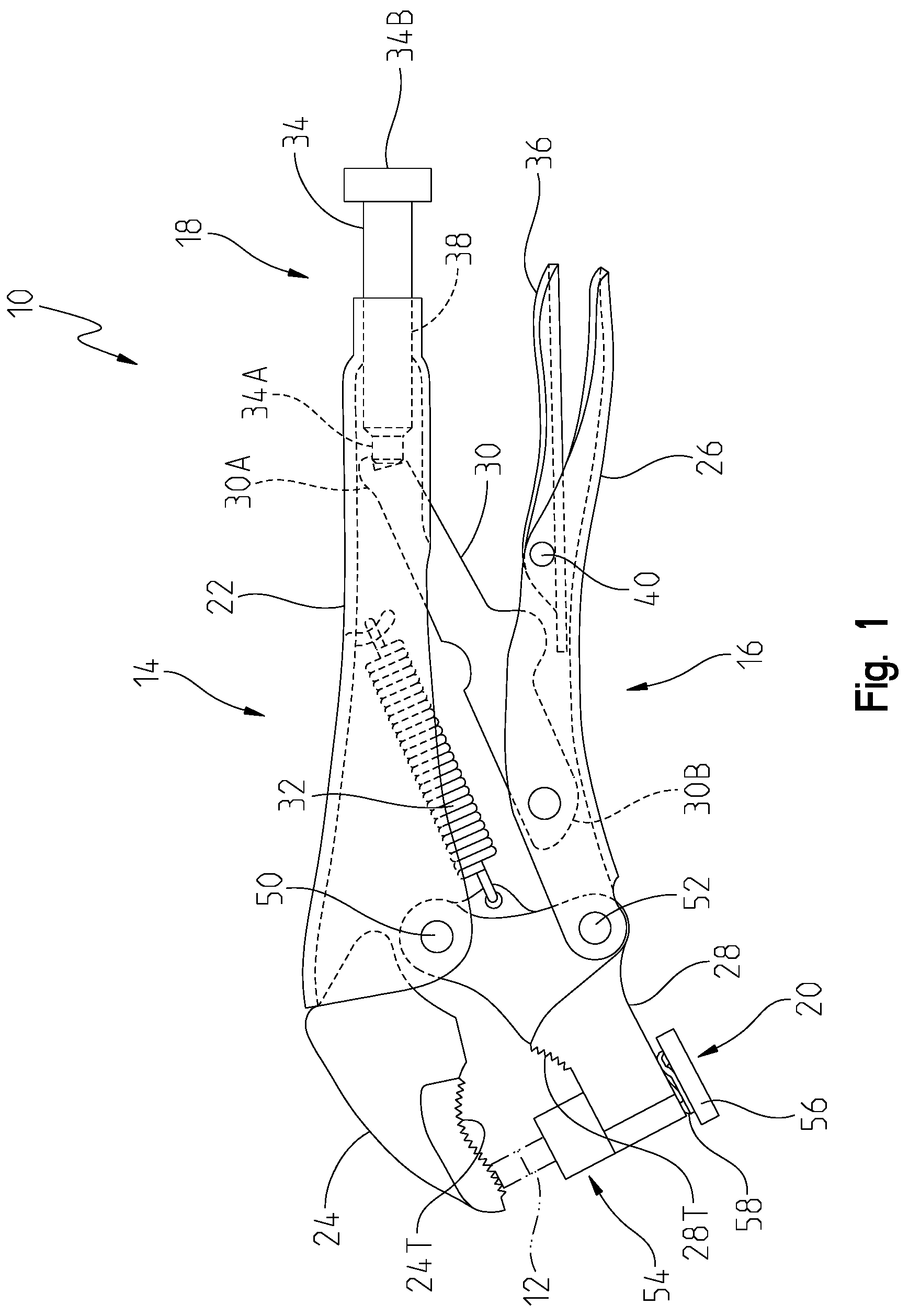Patent US12157212 — Handheld cutting tool — Figure 1
