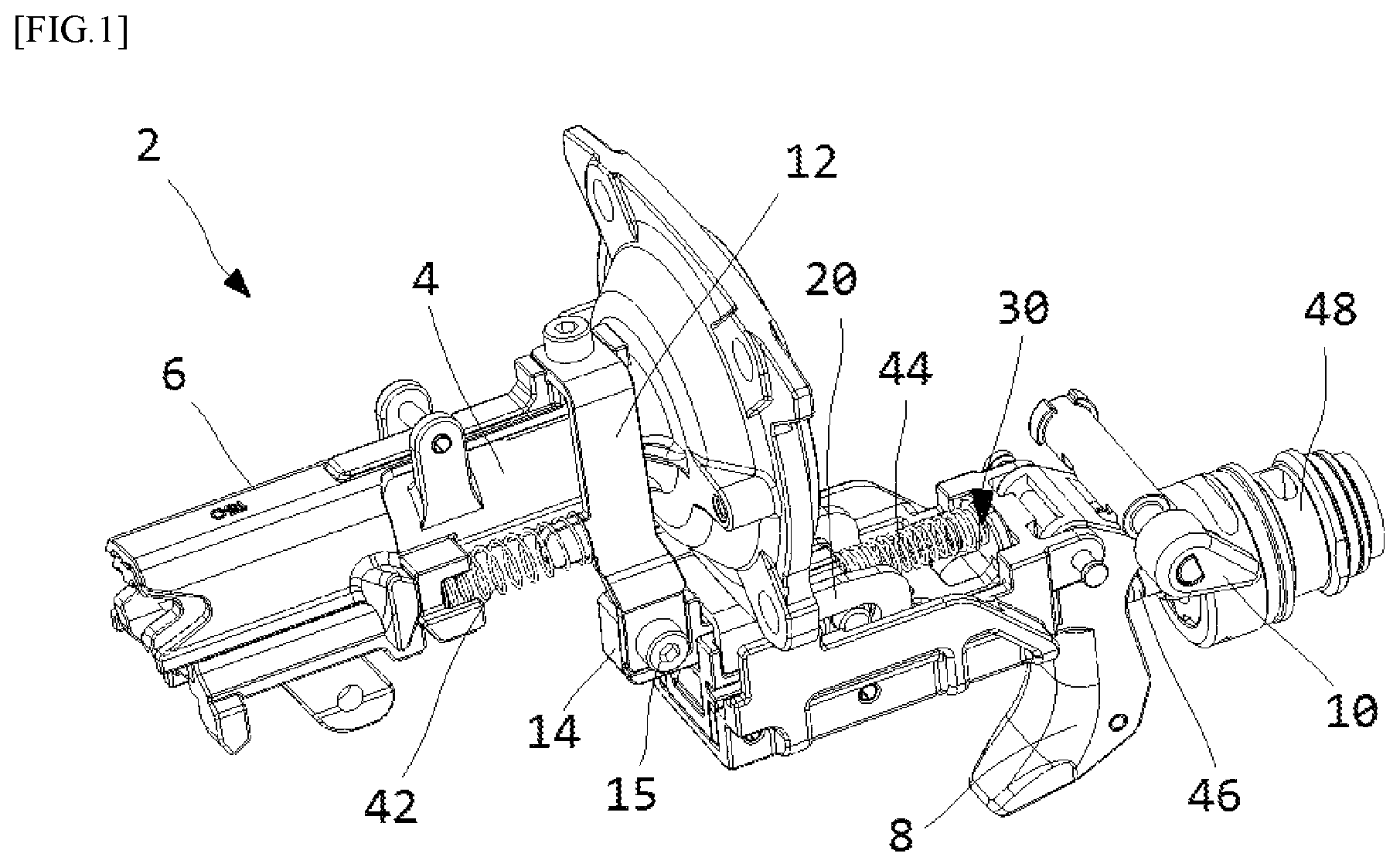 Patent US12157213 — Nail gun having accidental shooting prevention structure — Figure 1