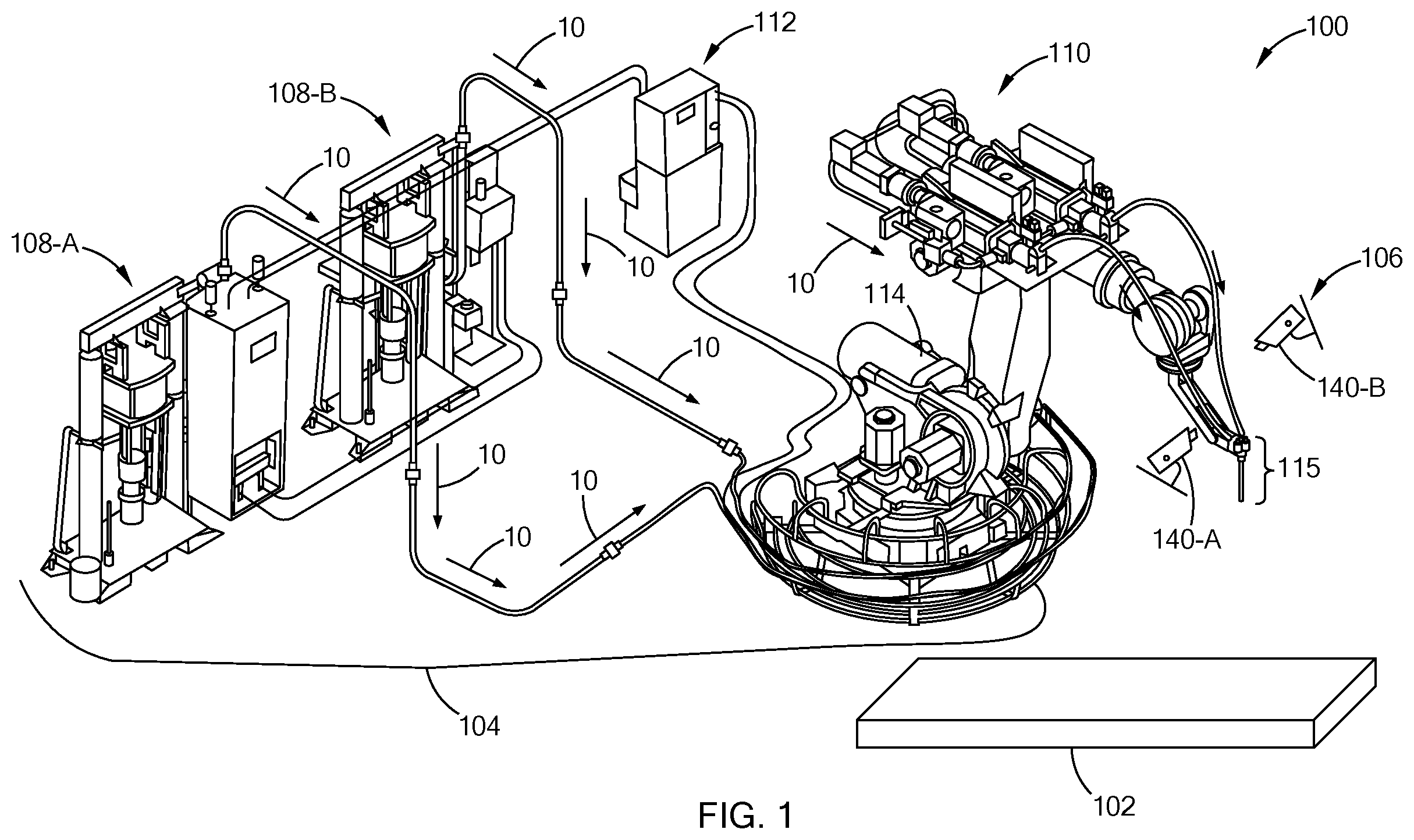 Patent US12157221 — System and method for applying thermal interface material to a tray of an electric vehicle battery pack — Figure 1
