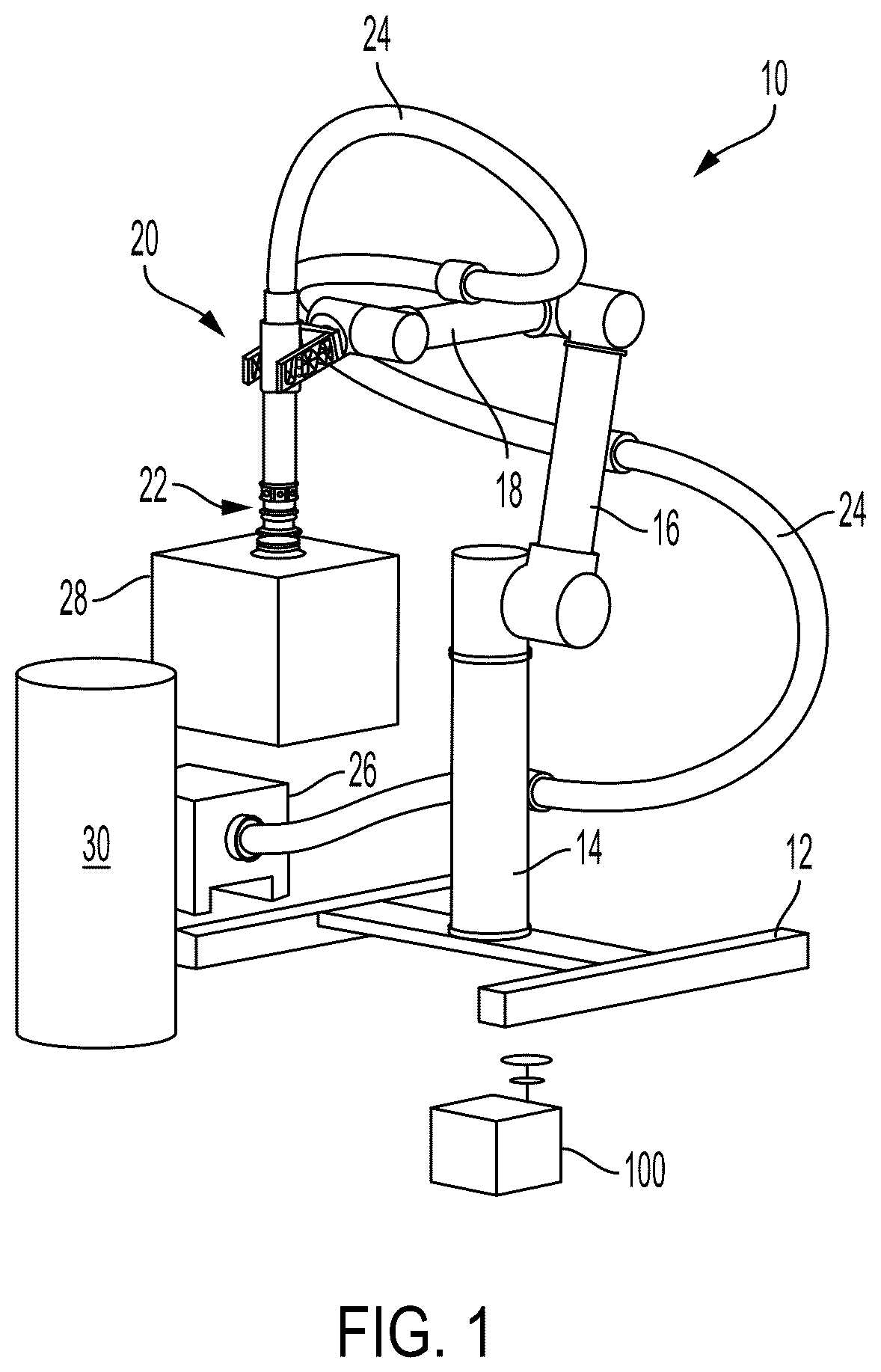 Patent US12157223 — Systems and methods for disrupting resonance in vacuum cup assemblies used with programmable motion devices — Figure 1